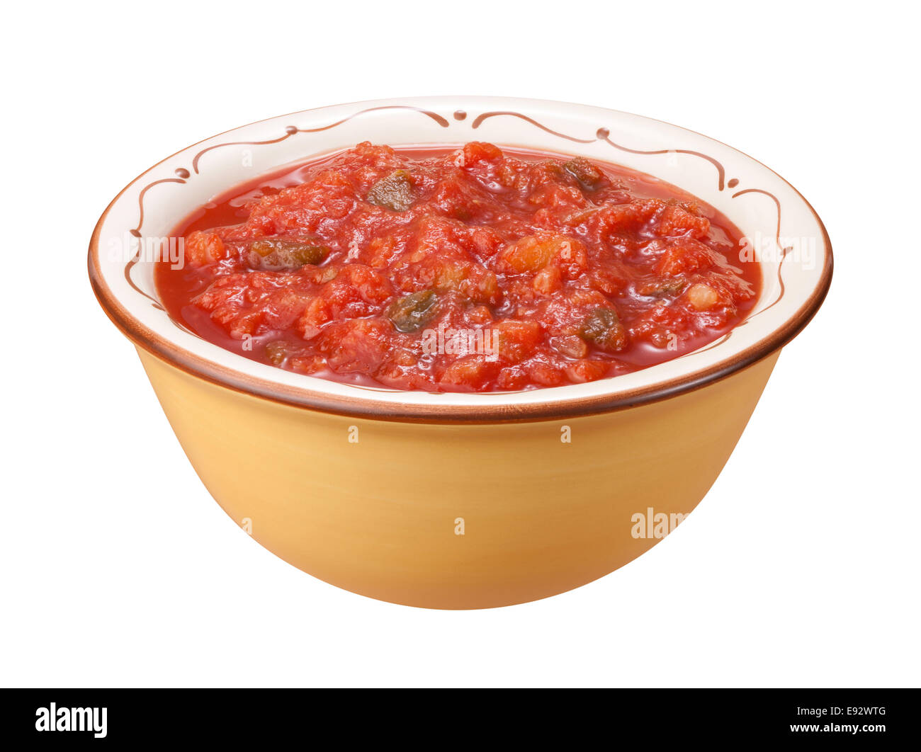 Salsa Bowl isolated on a white background. Stock Photo