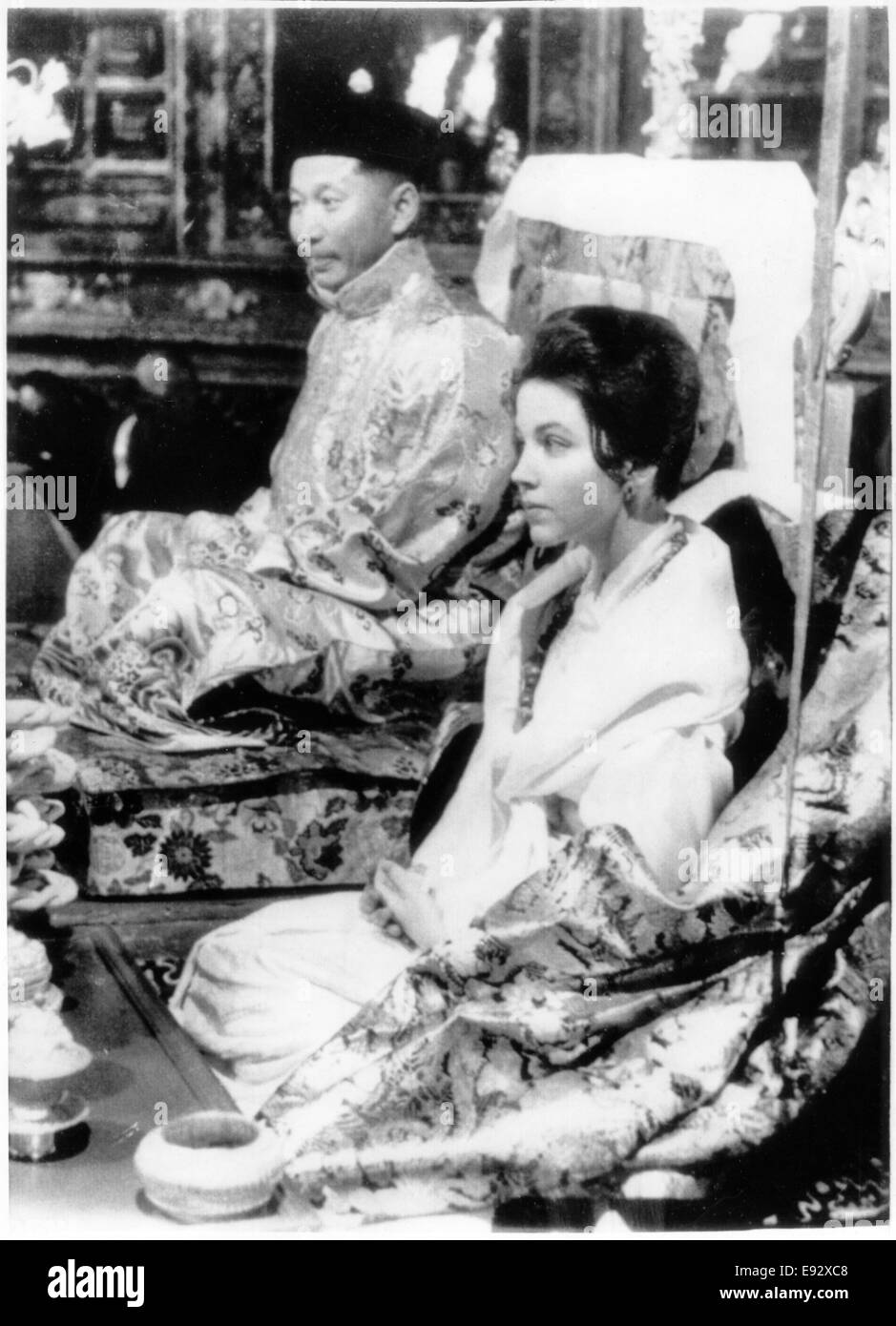 Hope Cooke, 24, former New York Socialite, during Wedding to Crown Prince Palden Thondup Namgyal of Sikkim, March 1963 Stock Photo