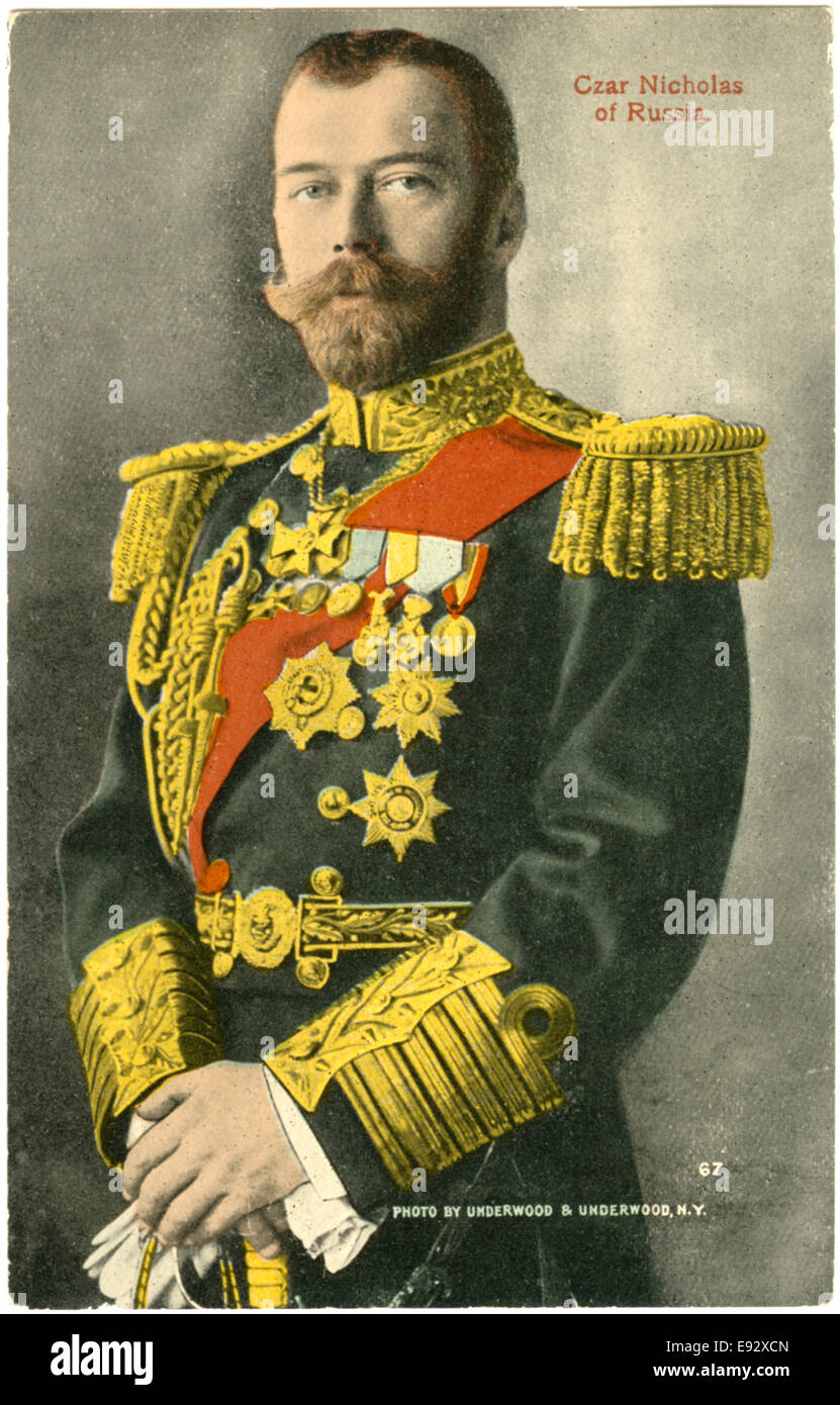 Czar Nicholas II (1868-1918), Last Emperor of Russia, Portrait, 1917 Stock Photo