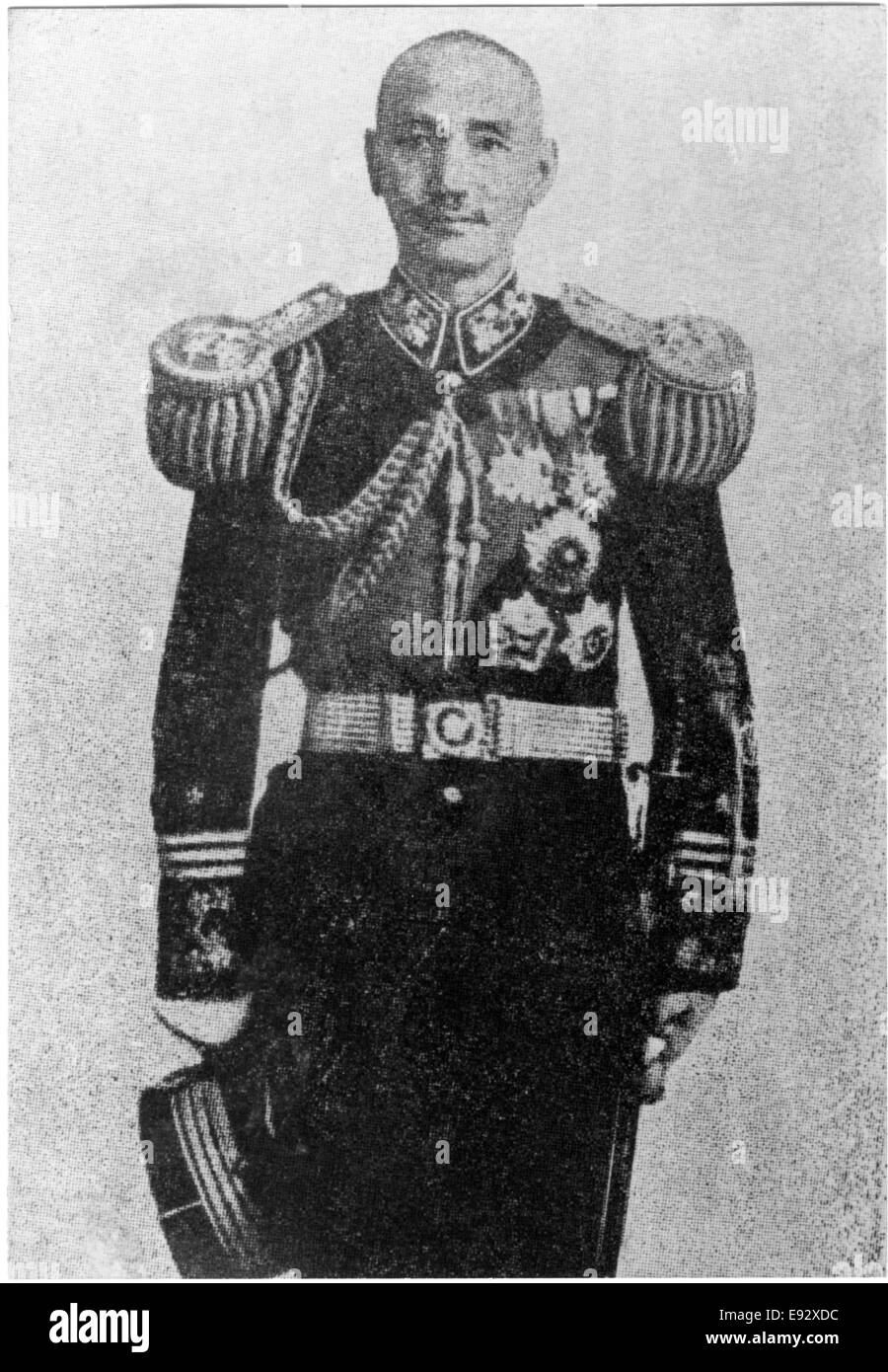 Chiang Kai-shek (1887-1975), Chinese Political and Military Leader, Chairman of the Republic of China, 1928-75, Portrait, circa 1940 Stock Photo