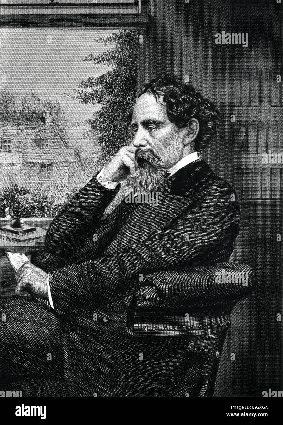 Charles Dickens (1812-1870), English Writer, Seated Portrait Stock Photo