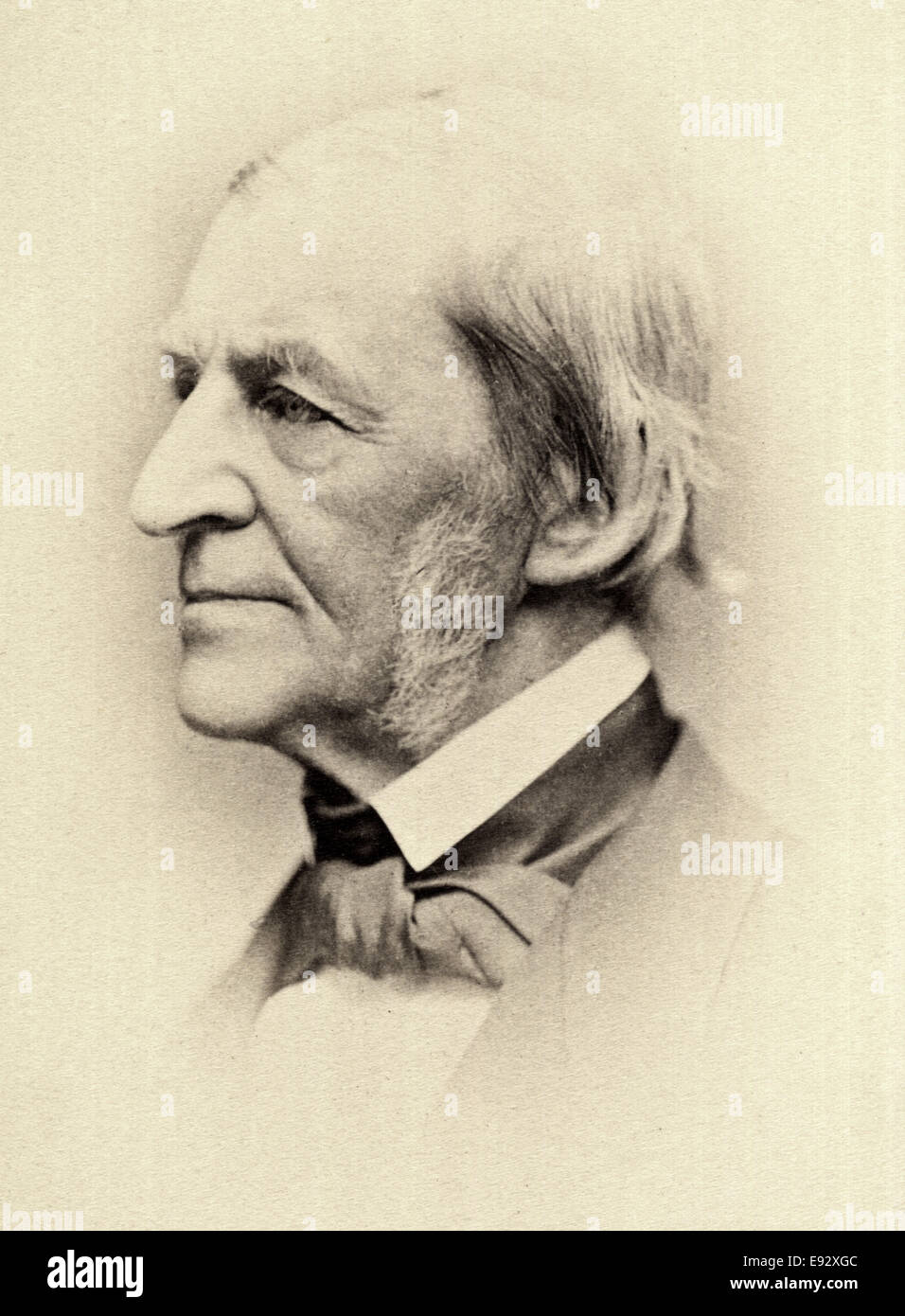 Ralph Waldo Emerson (1803-82), American Essayist, Lecturer and Poet and Leader of the Transcendentalist Movement, Portrait circa 1870's Stock Photo