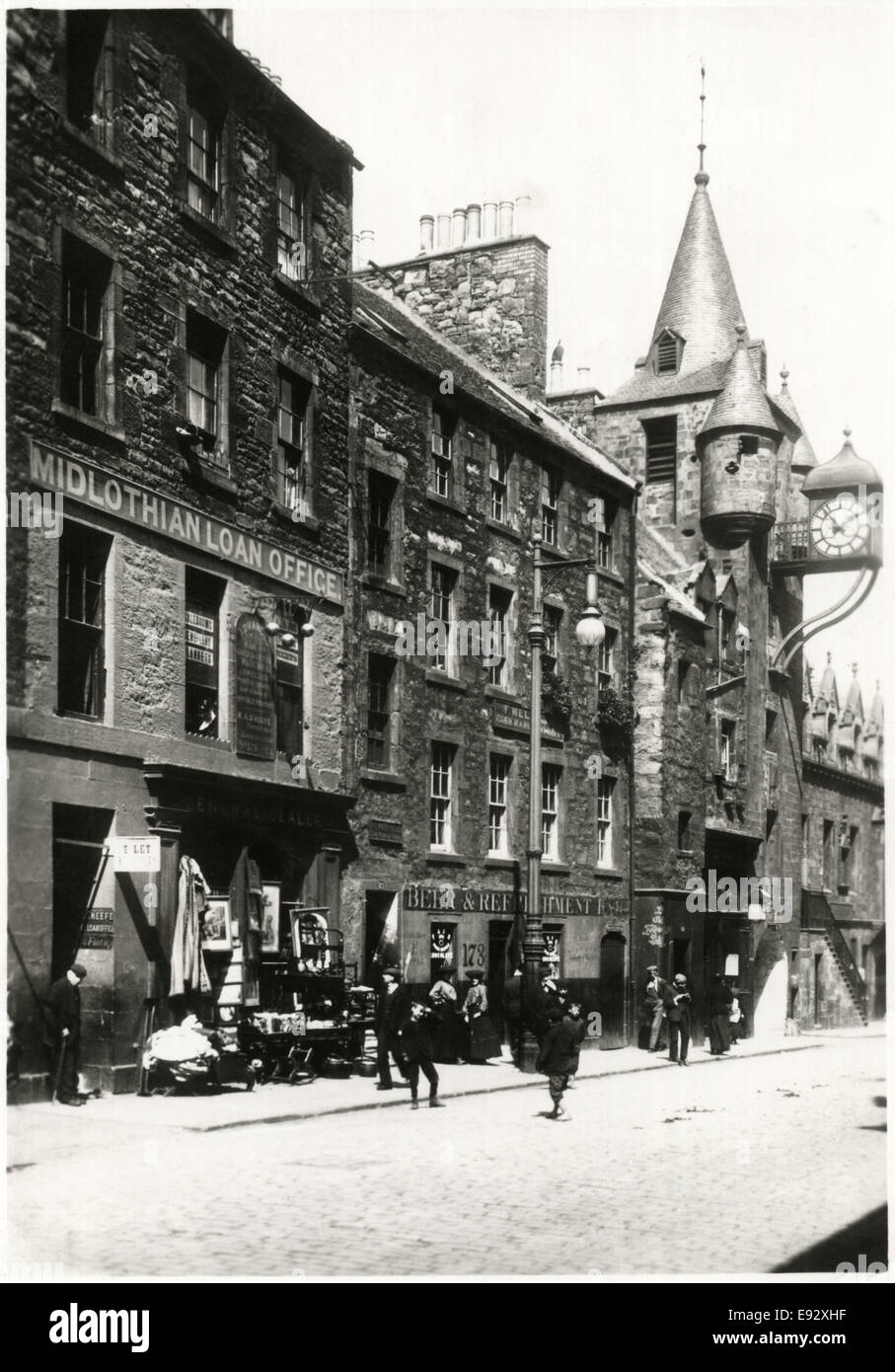 Canongate, Edinburgh, Scotland, United Kingdom, circa early 1900's Stock Photo