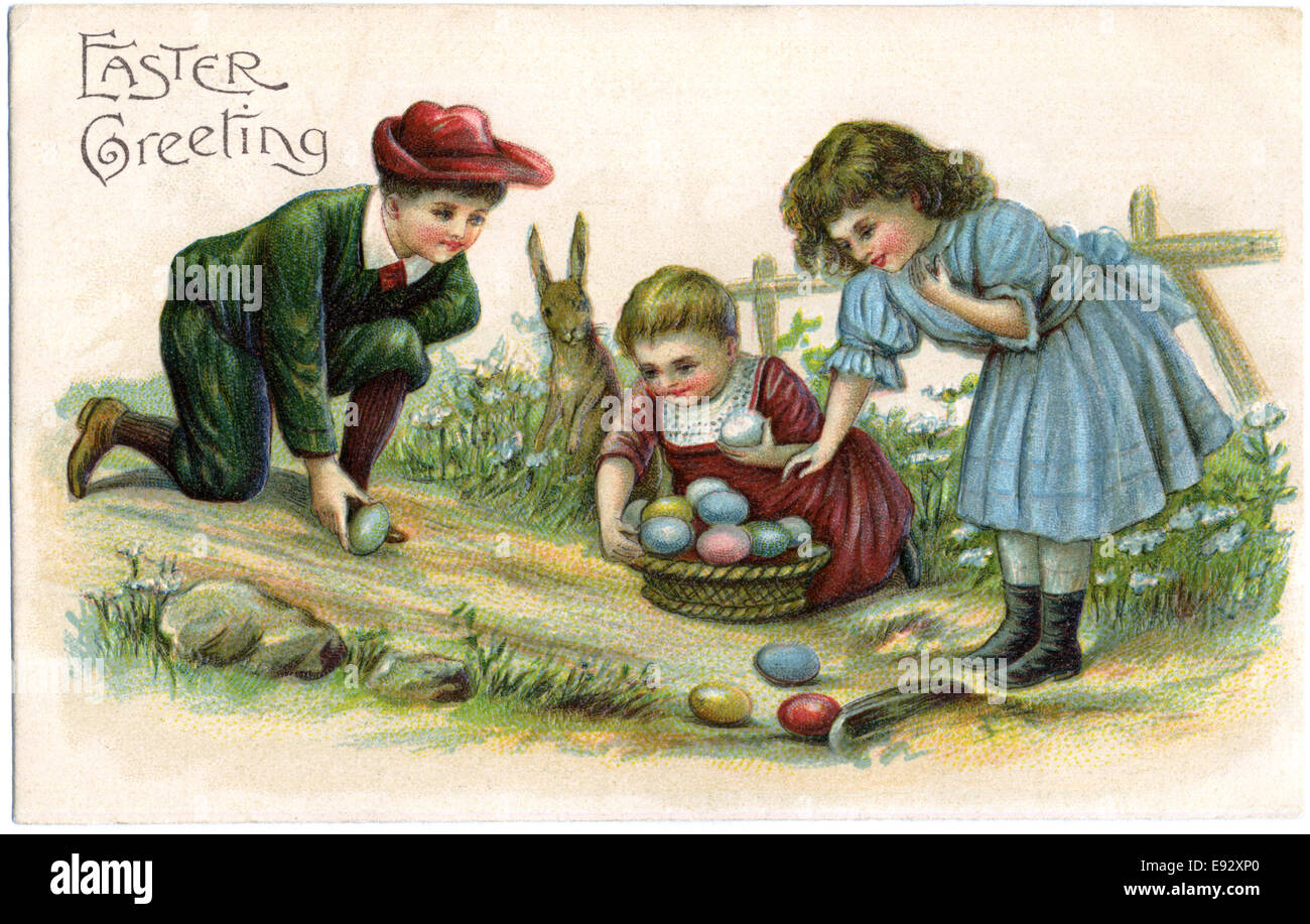 Three children Gathering Eggs, 