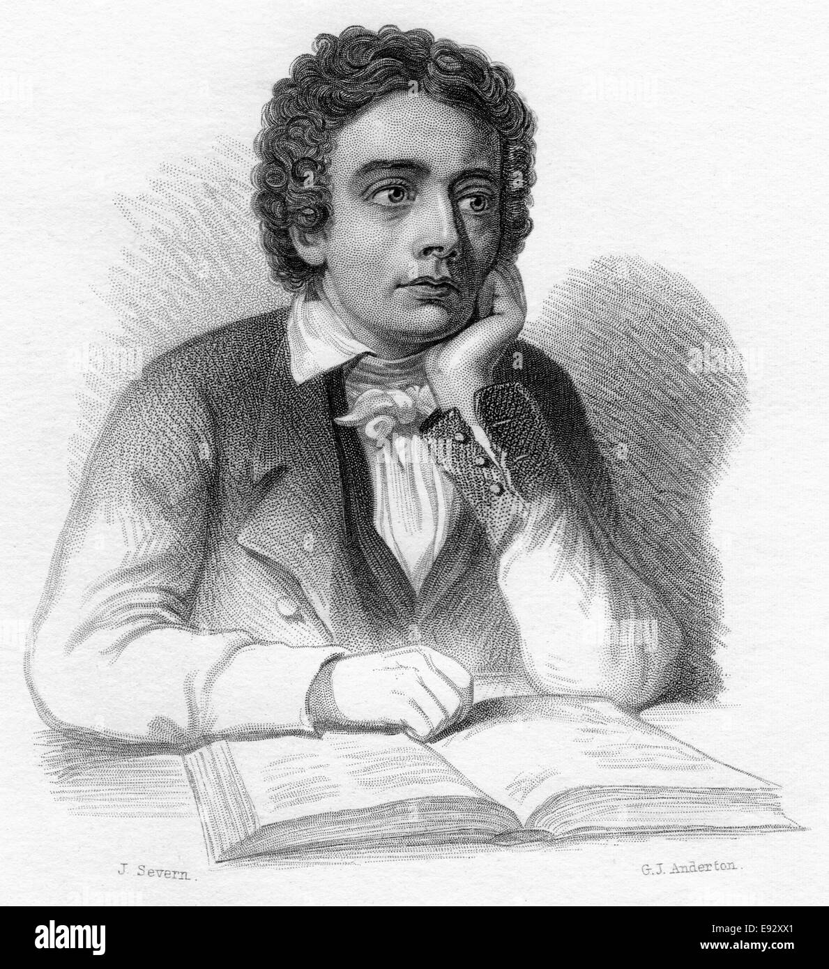 John Keats (1795-1821), English Poet, Portrait, Illustration Stock Photo