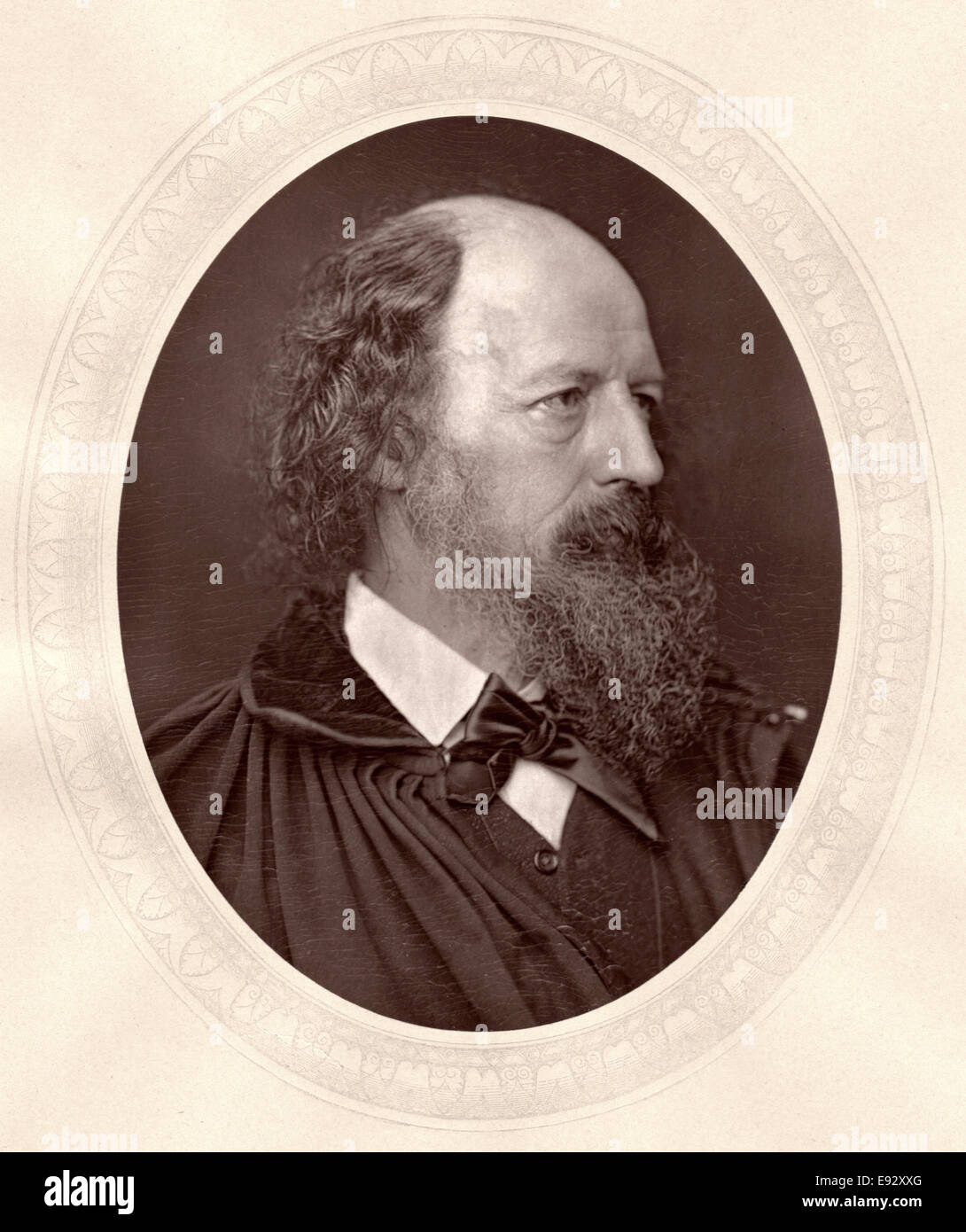 Alfred, Lord Tennyson (1809-92), Noted English Poet, Portrait, circa 1870 Stock Photo