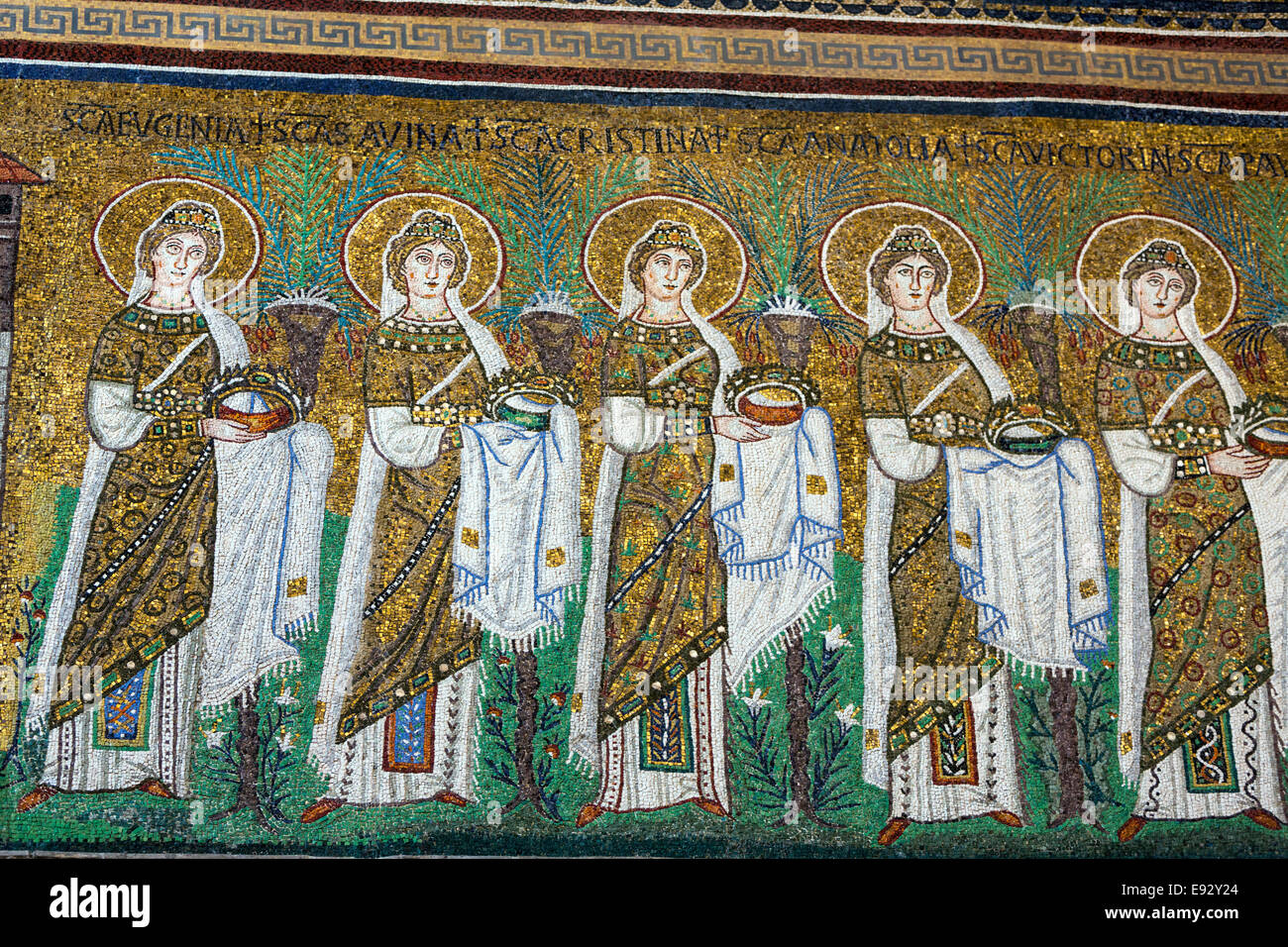 San Apollinare Nuovo Byzantine Mosaic martyrs Stock Photo Alamy