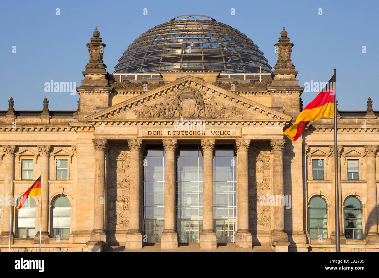 The Reichstag building in Berlin: German parliament Stock Photo