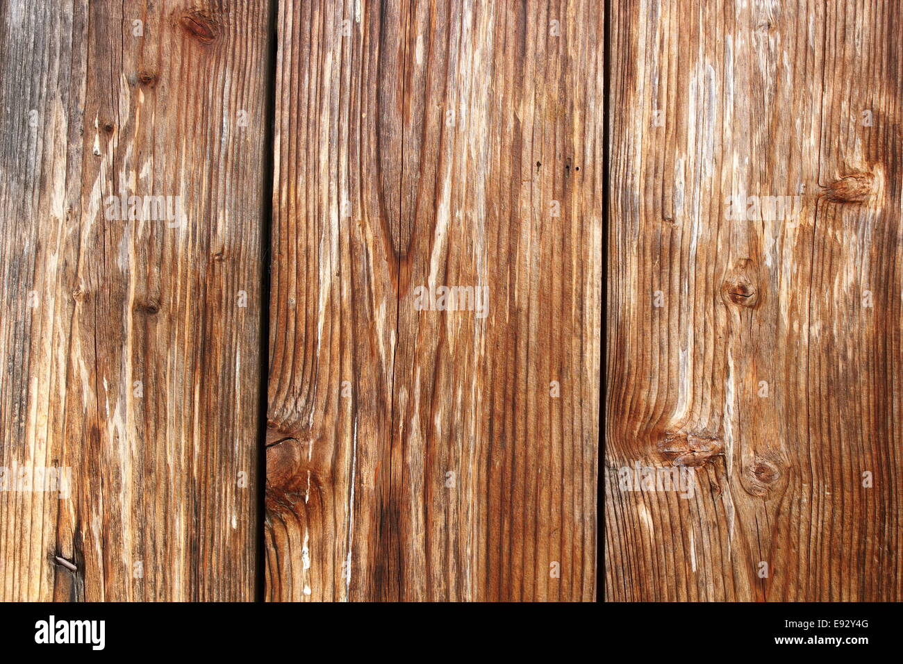 old spruce planks texture on exterior fence Stock Photo