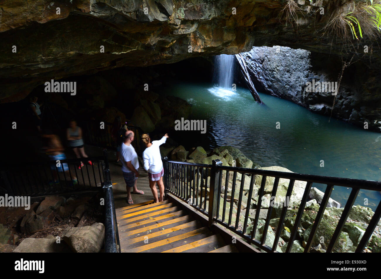 Gold Coast Oct 06 2014 Visitors In Natural Bridge At Springbrook