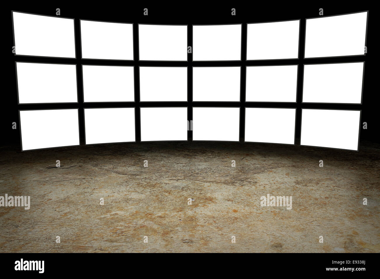 Empty tv screens Stock Photo