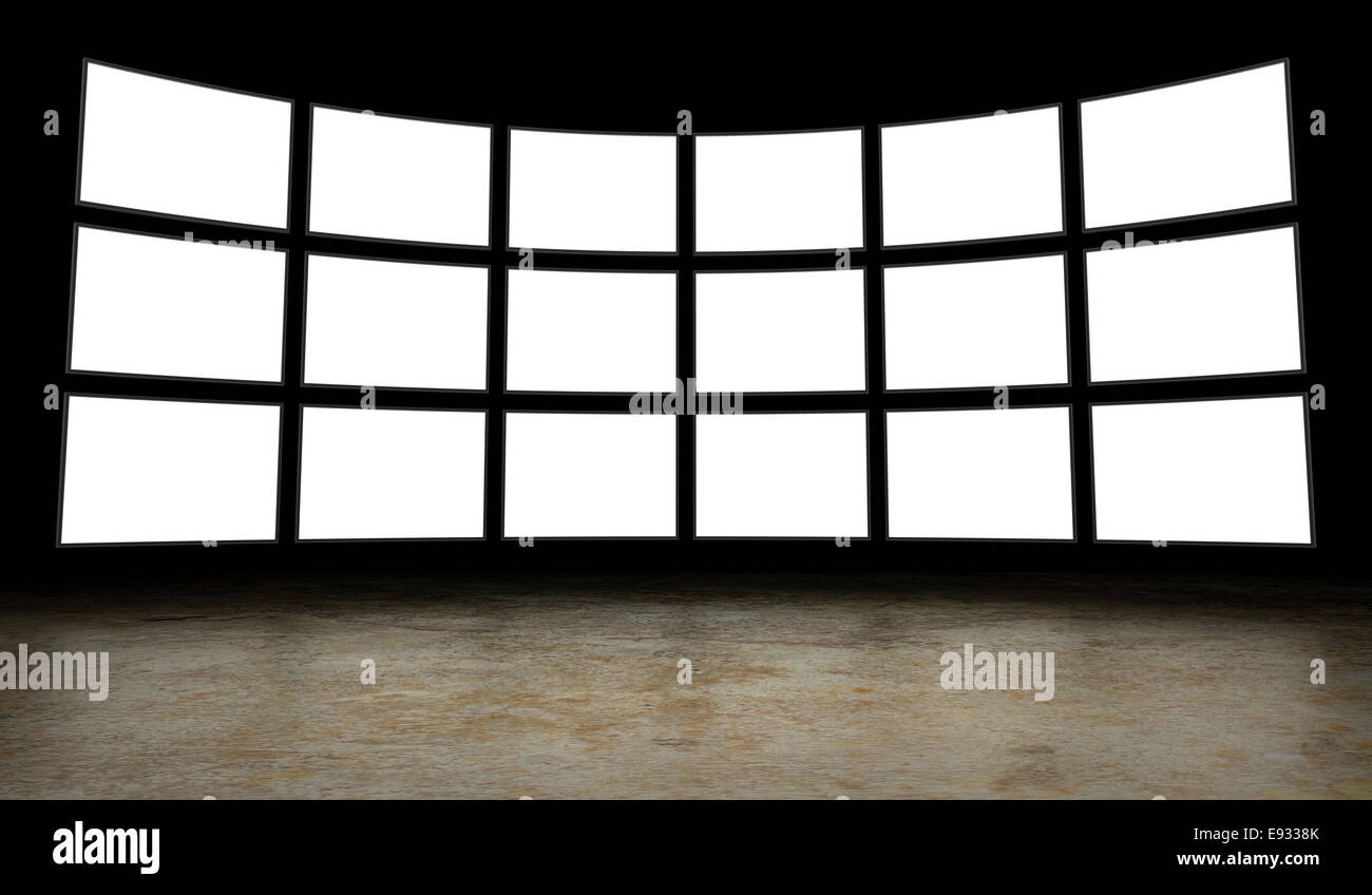 Empty tv screens Stock Photo