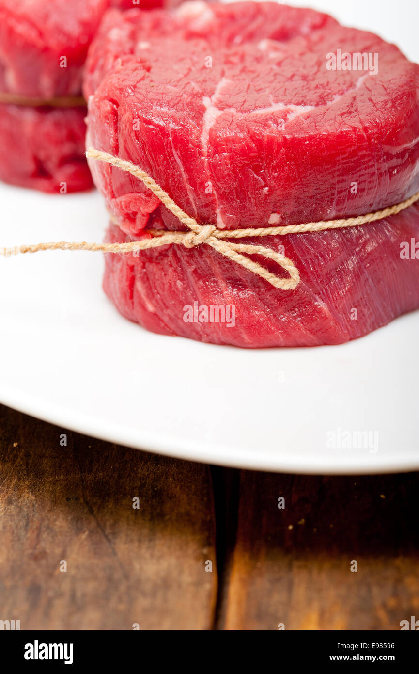 fresh raw beef filet mignon cut ready to cook Stock Photo Alamy