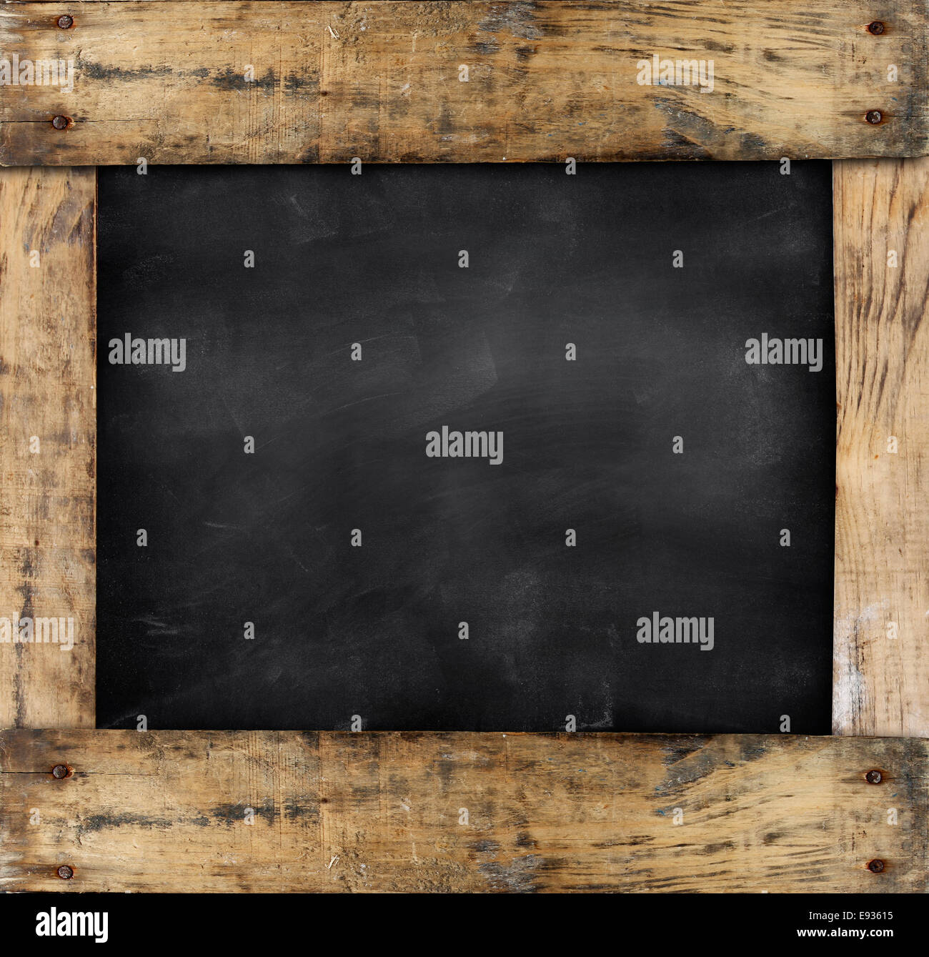 Chalk rubbed out on blackboard Stock Photo