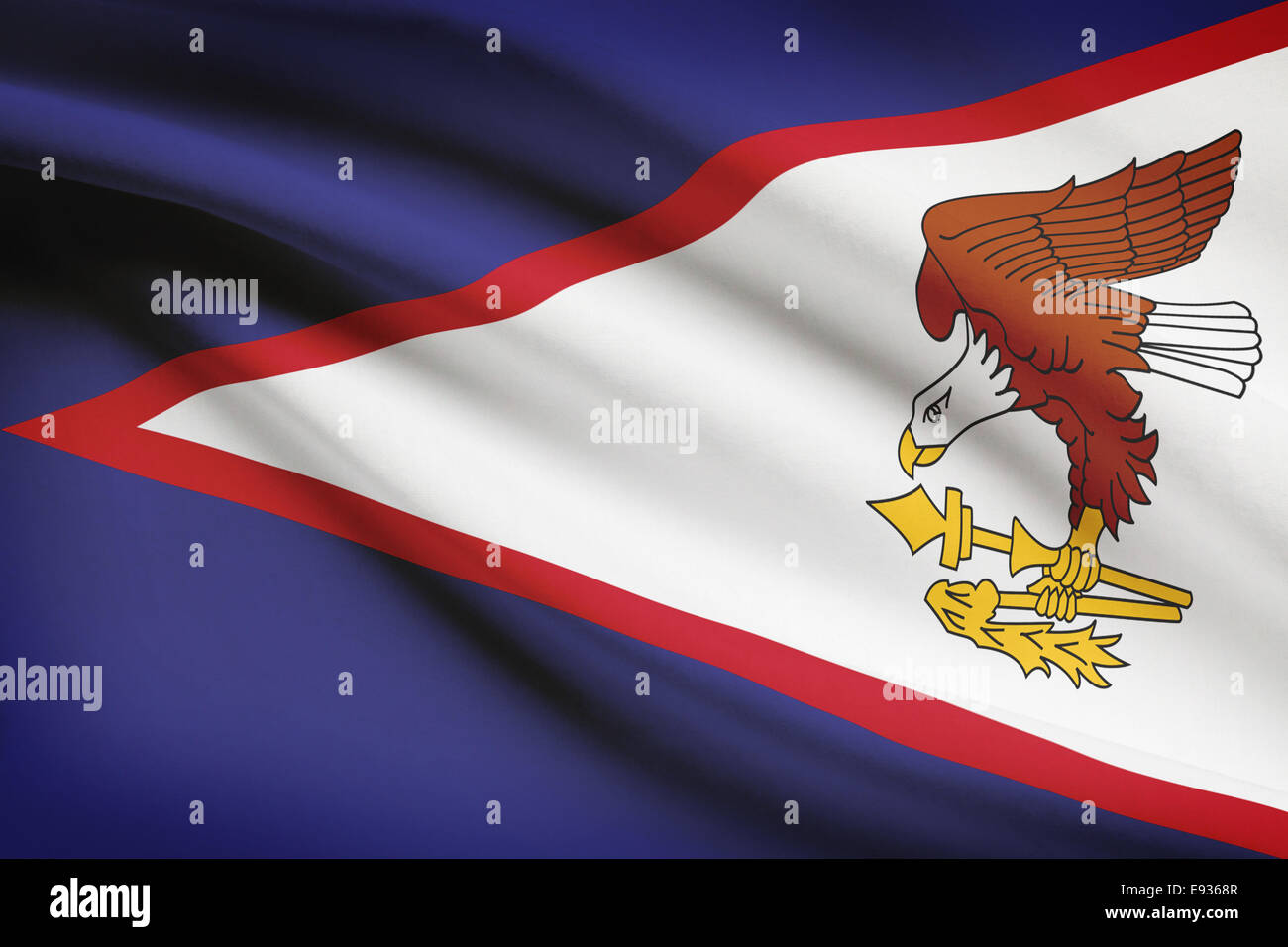 Flag blowing in the wind series - American Samoa Stock Photo