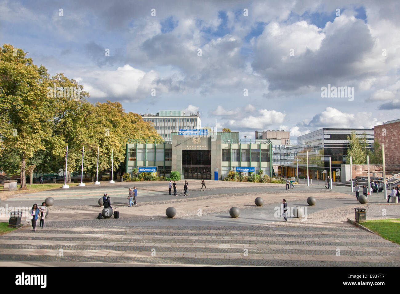 The campus of Coventry University in the shadow of Coventry Cathedral