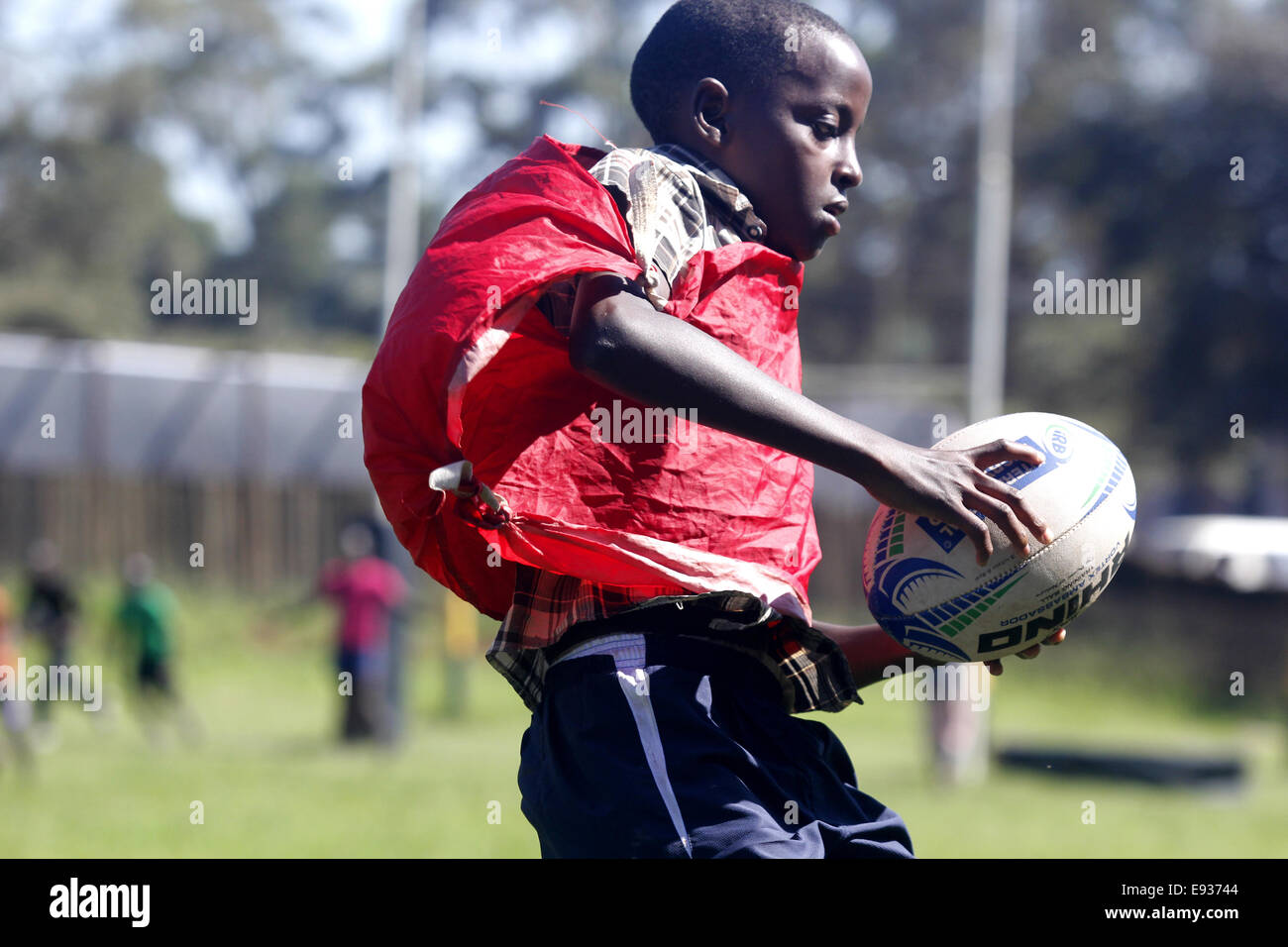Kampala, Uganda. October 18th, 2014. Disadvantaged Ugandan child takes