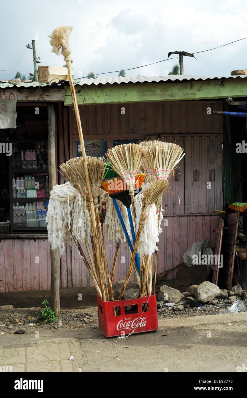 Brooms for sale, Addis Ababa, Ethiopia, Africa Stock Photo Alamy