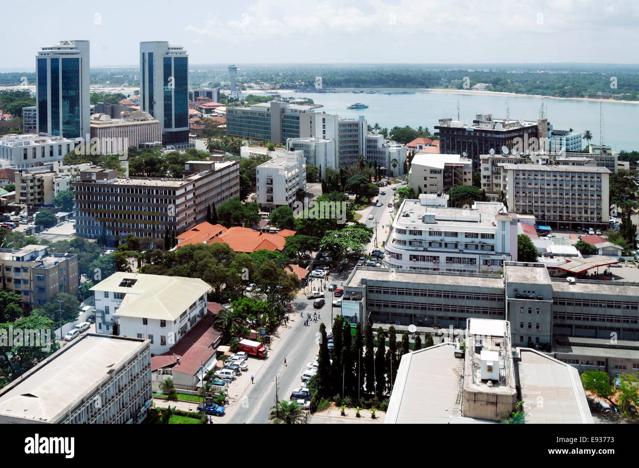 High level view, of Dar Es Salaam, Tanzania, Africa. Stock Photo