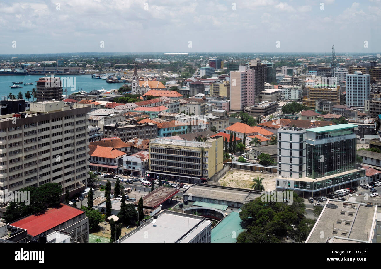 Dar Es Salaam, Tanzania, Africa, aerial view, Stock Photo