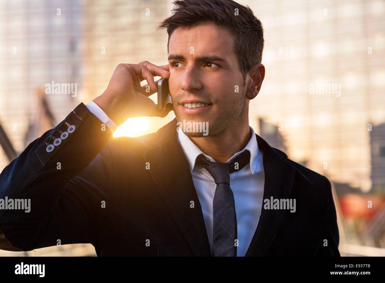 Businessman using mobile phone Stock Photo