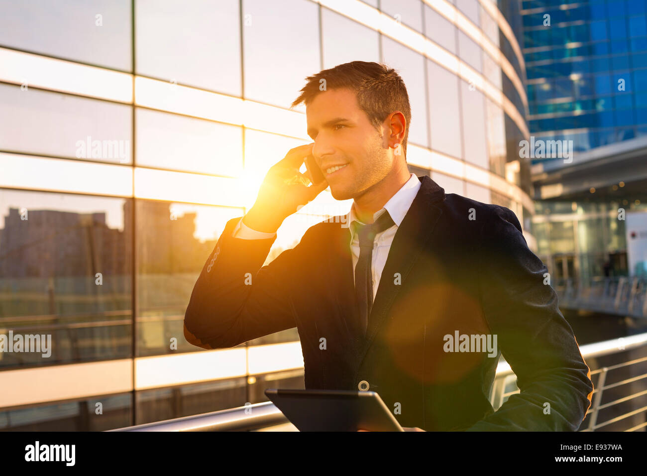 Businessman Using Phone Stock Photo