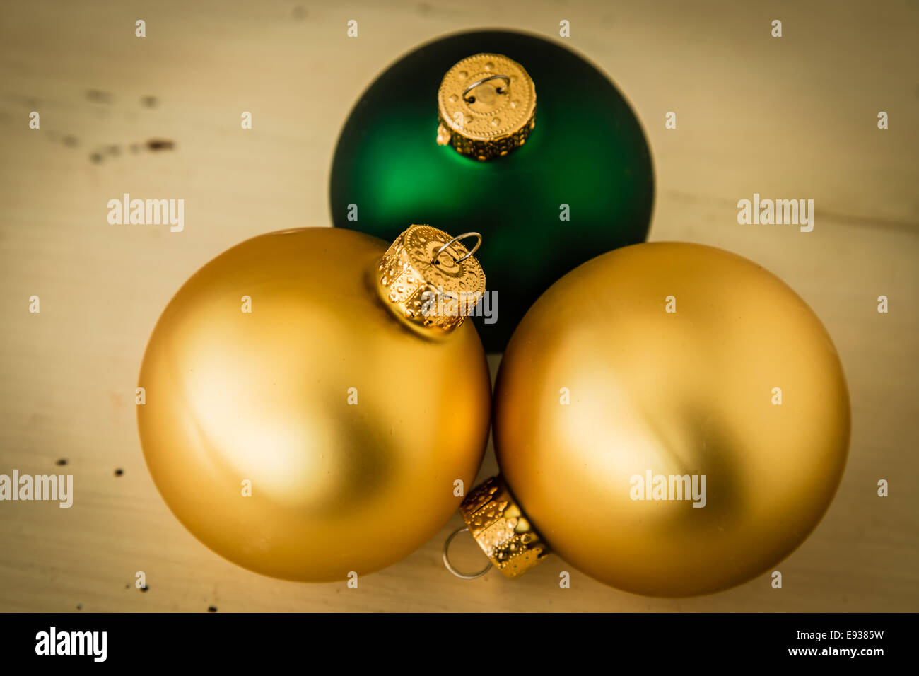 Christmas decorations with retro vintage filter effect. Stock Photo