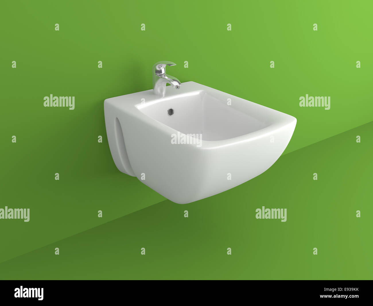 Toilet appliance on green wall Stock Photo Alamy