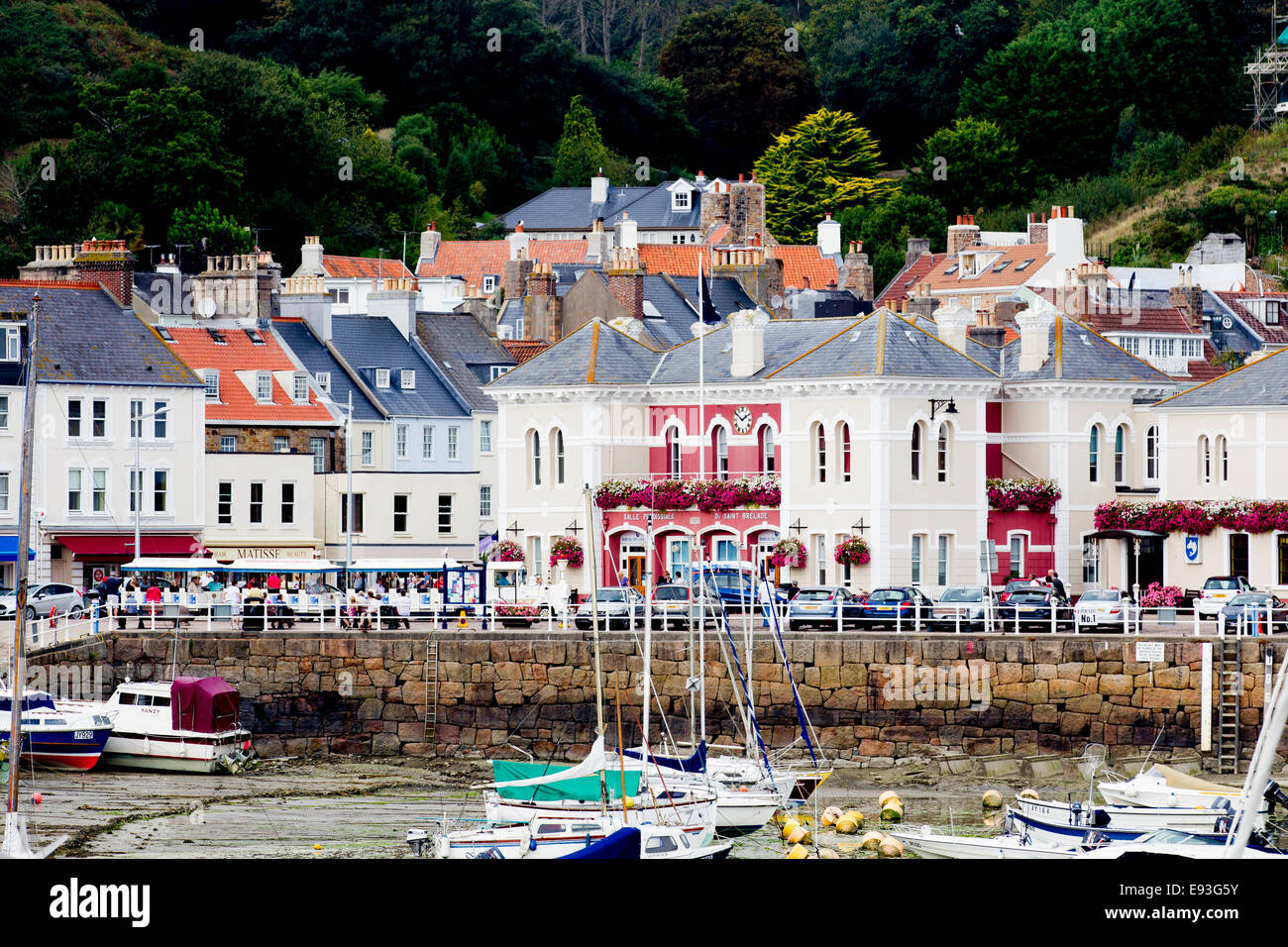 Saint Aubin or St Aubins harbour port Channel Island of Jersey Stock