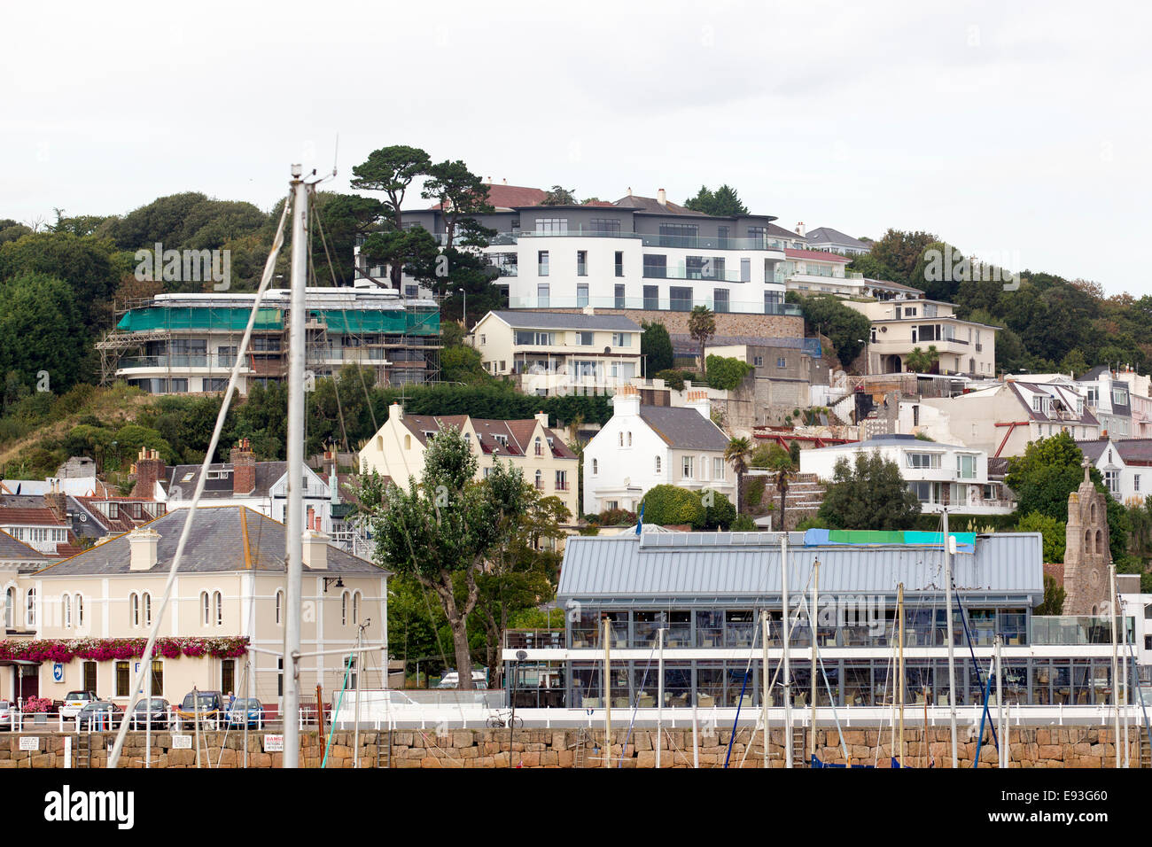 Saint Aubin or St Aubins harbour port Channel Island of Jersey Stock