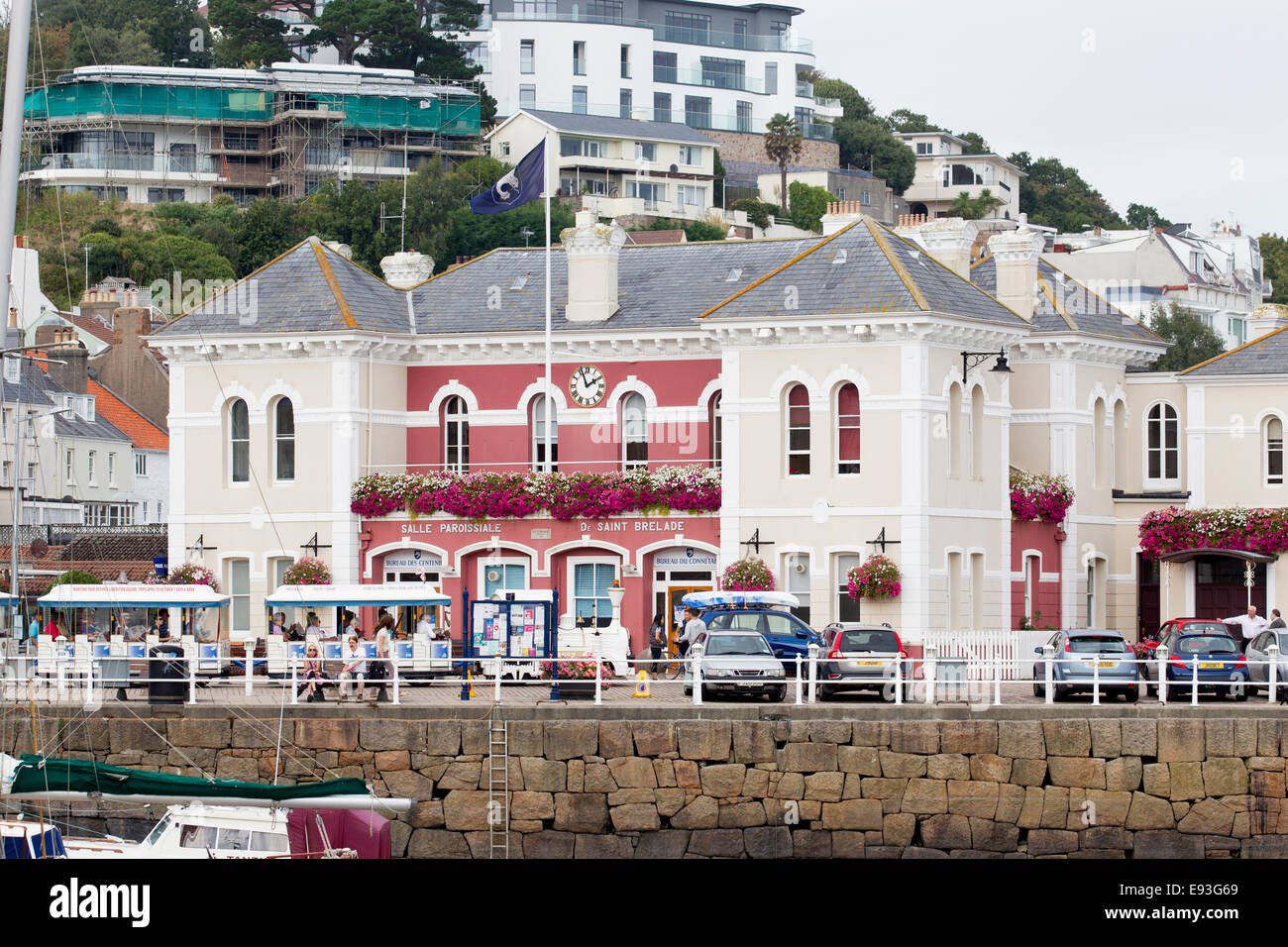 Saint Aubin or St Aubins harbour port Channel Island of Jersey Stock