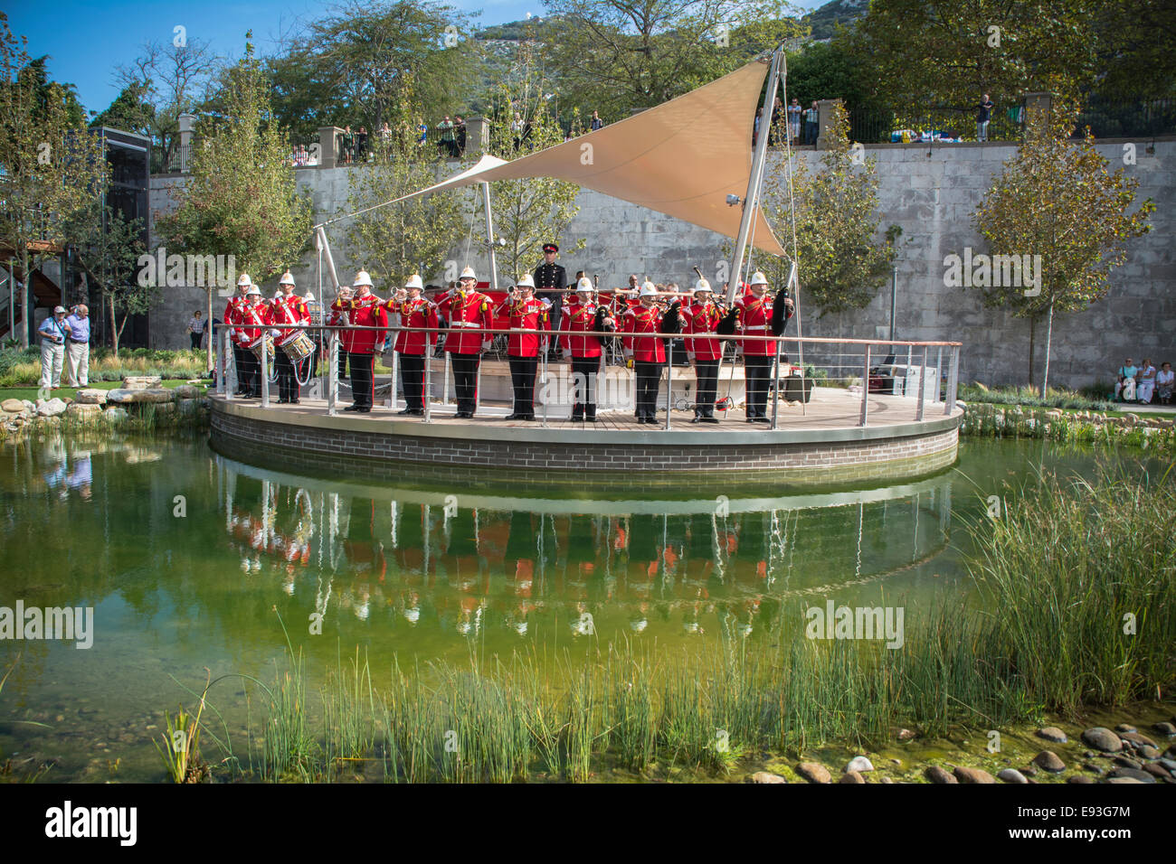 Gibraltar 18th October 2014 The Royal Gibraltar Regiment Corp of Drums played at the