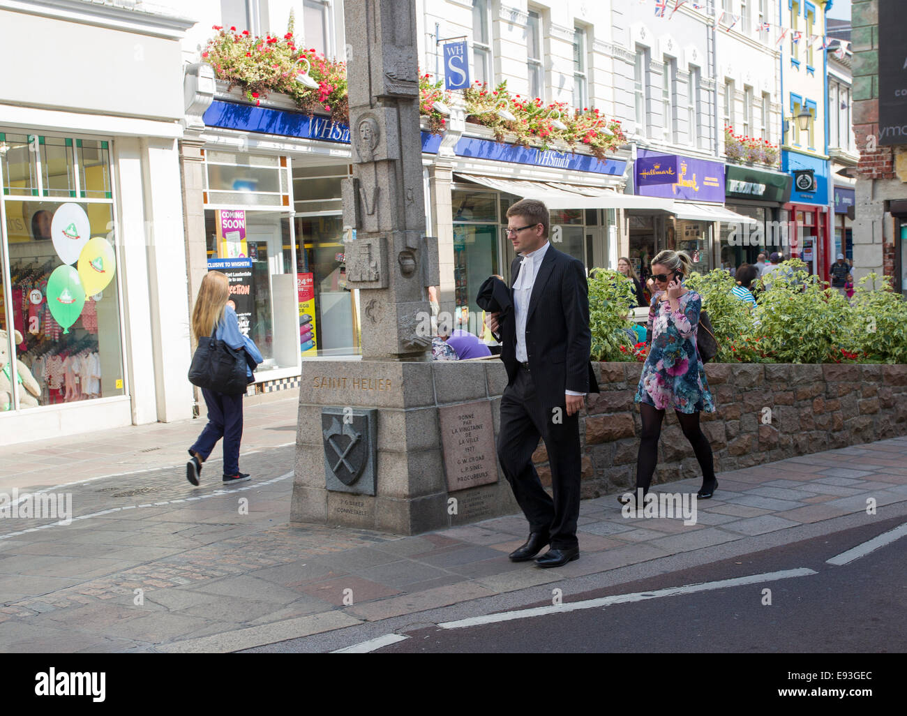 barrister on the way from court St Helier Jersey The Channel Islands Stock Photo