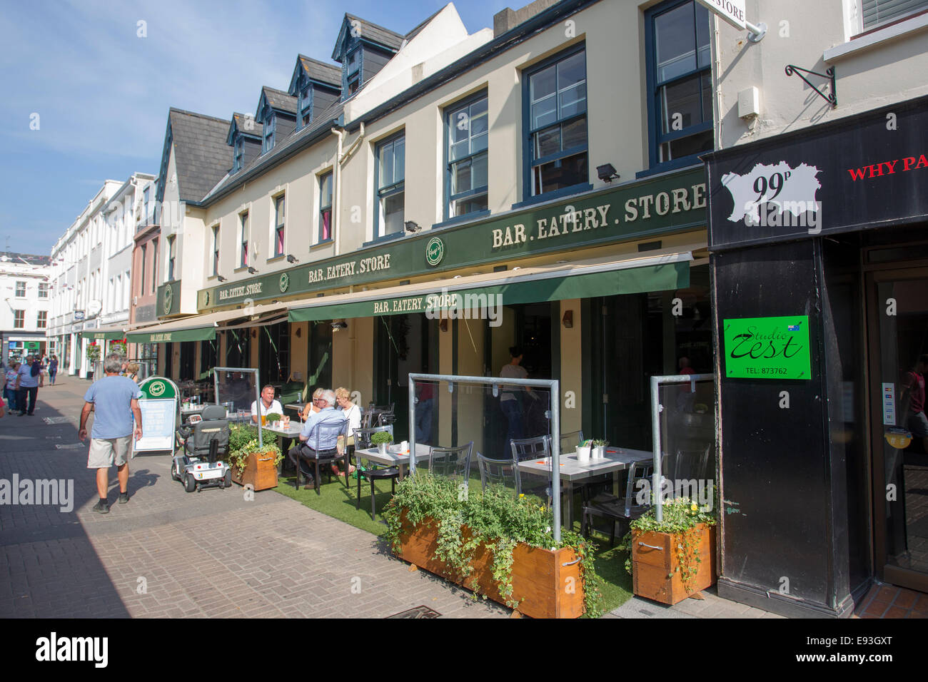 Hugo's Bar Eatery Store Restaurant Halkett Street St Helier Jersey The  Channel Islands Stock Photo - Alamy