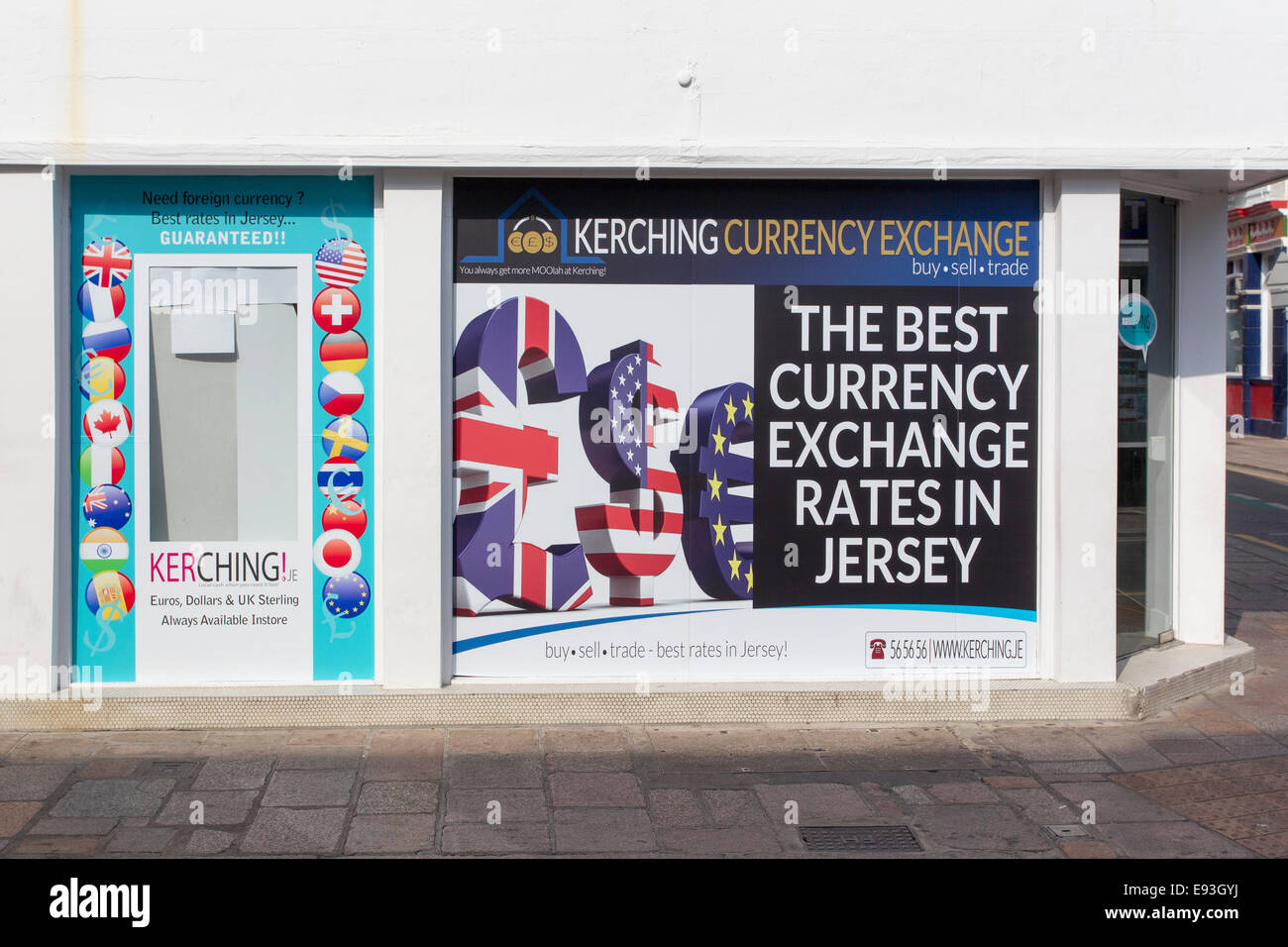 Kerching Currency Exchange St Helier Jersey The Channel Islands Stock Photo  - Alamy