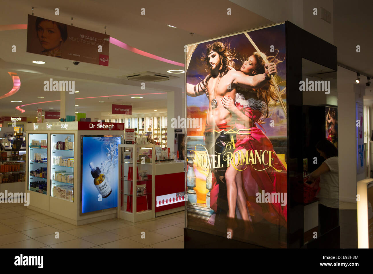 a novel romance by Mac display and advertisement in store Stock Photo