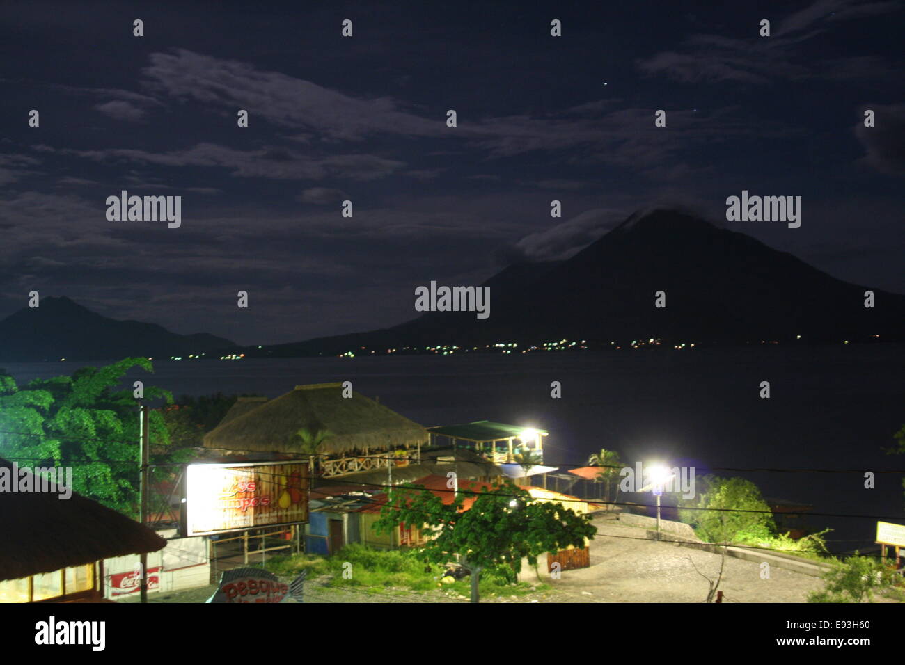 A night-time scene of Lago de Atitilan, in Guatemala, in 2006. Stock Photo