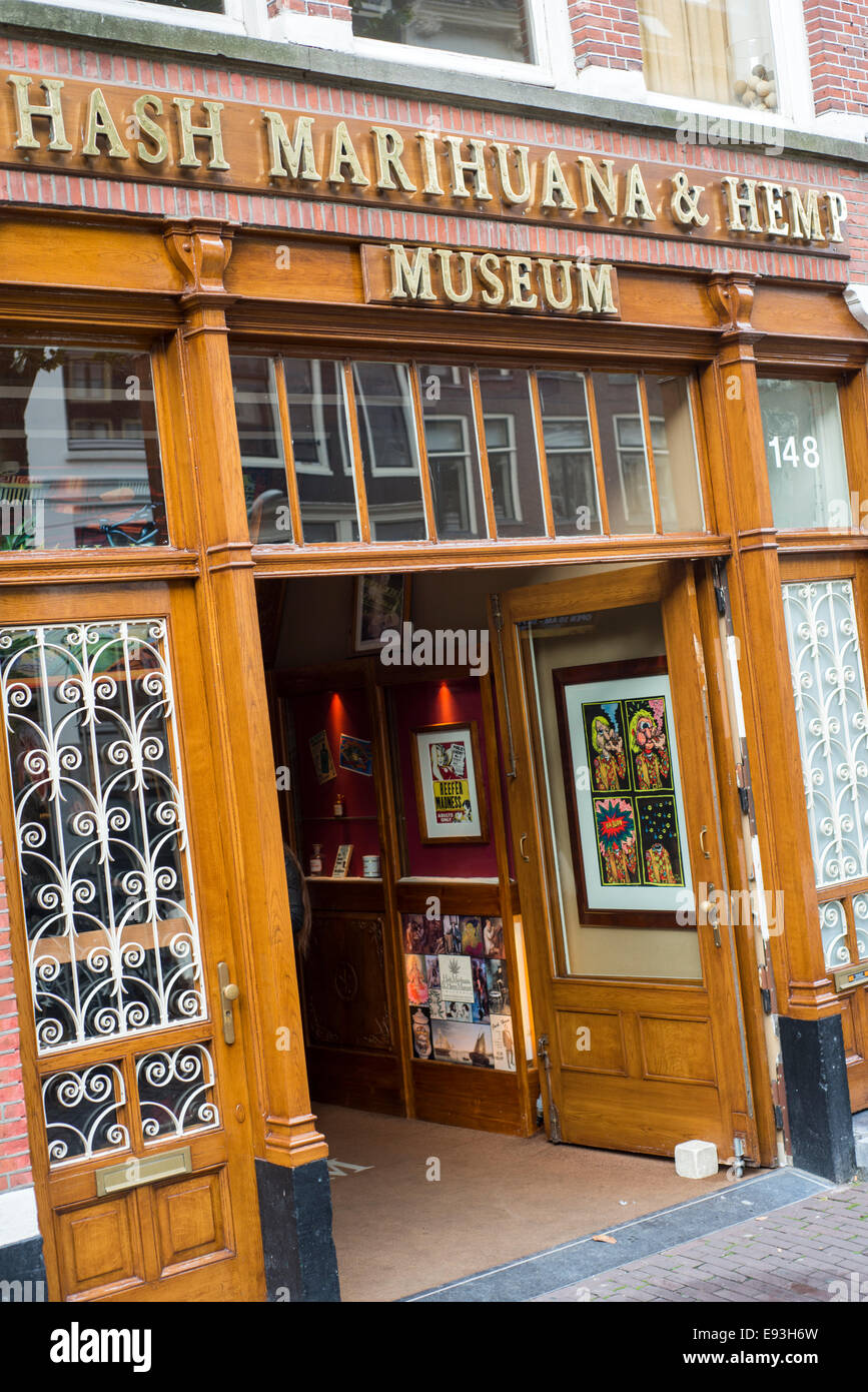 Exterior of the Hash Marihuana and Hemp Museum in Amsterdam the Netherlands Stock Photo