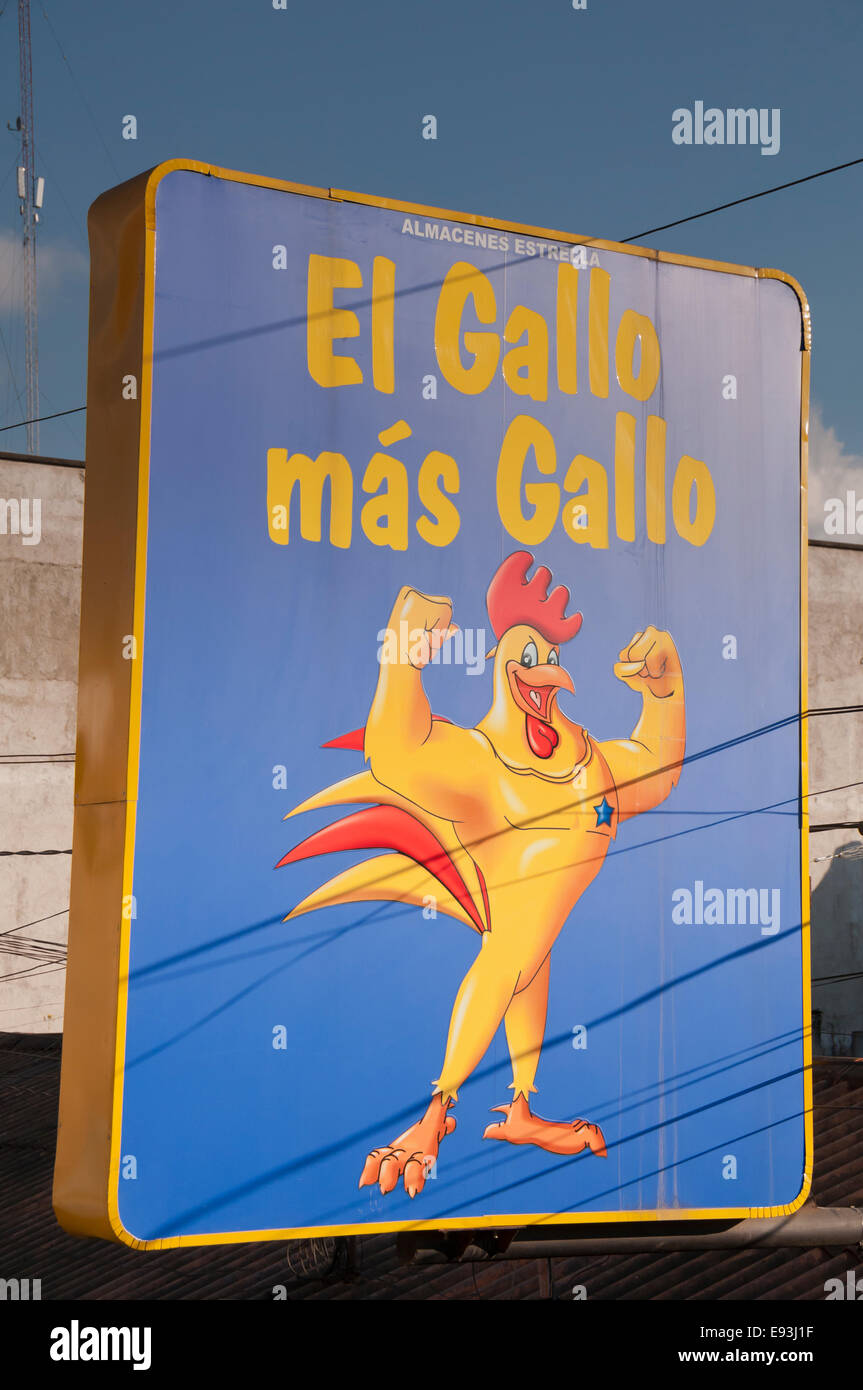 Ad for chicken, El Gallo mas Gallo, Chichicastenango, Guatemala Stock Photo  - Alamy