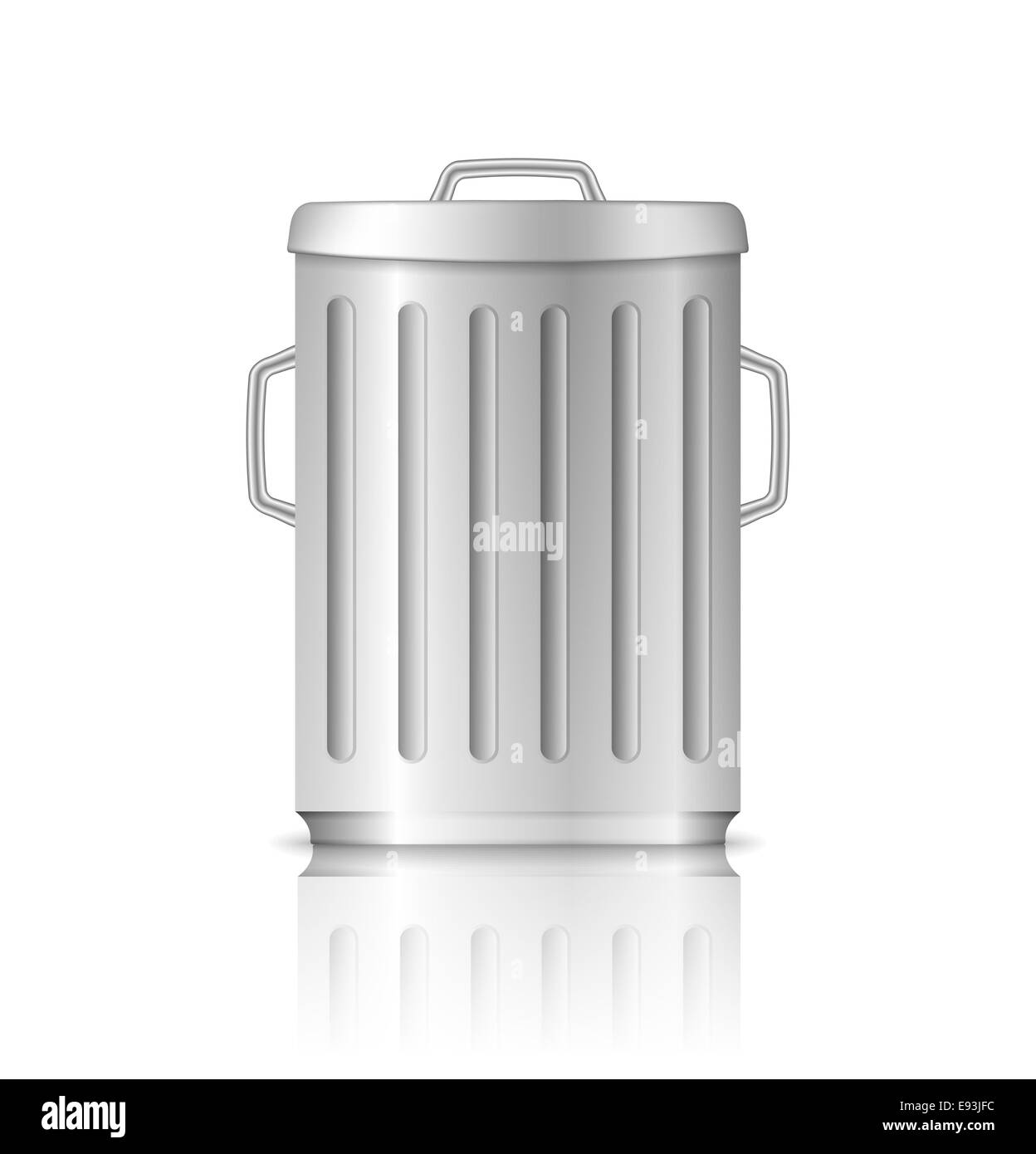 Trash can with lid on white background Stock Photo