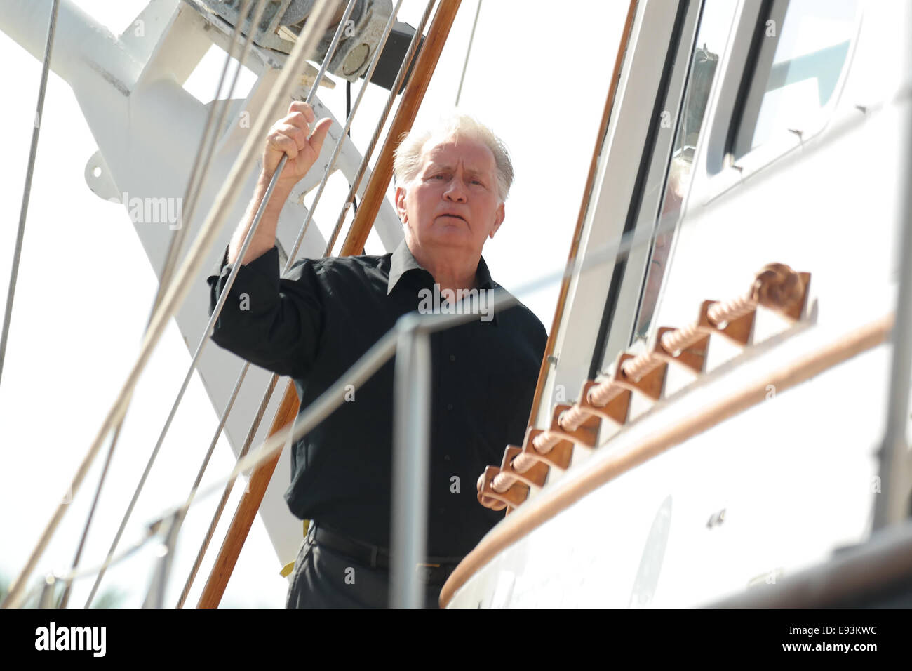 Marina Del Rey, California, USA. 18th Oct, 2014. Actor and activist Martin Sheen at the christening of Sea Shepherd Conservation Society USA's newest vessel, named the Martin Sheen. In addition to christening the ship and announcing its name, Sea Shepherd also announced an upcoming marine conservation campaign in which the new Martin Sheen vessel will be used. Credit:  Jonathan Alcorn/ZUMA Wire/Alamy Live News Stock Photo