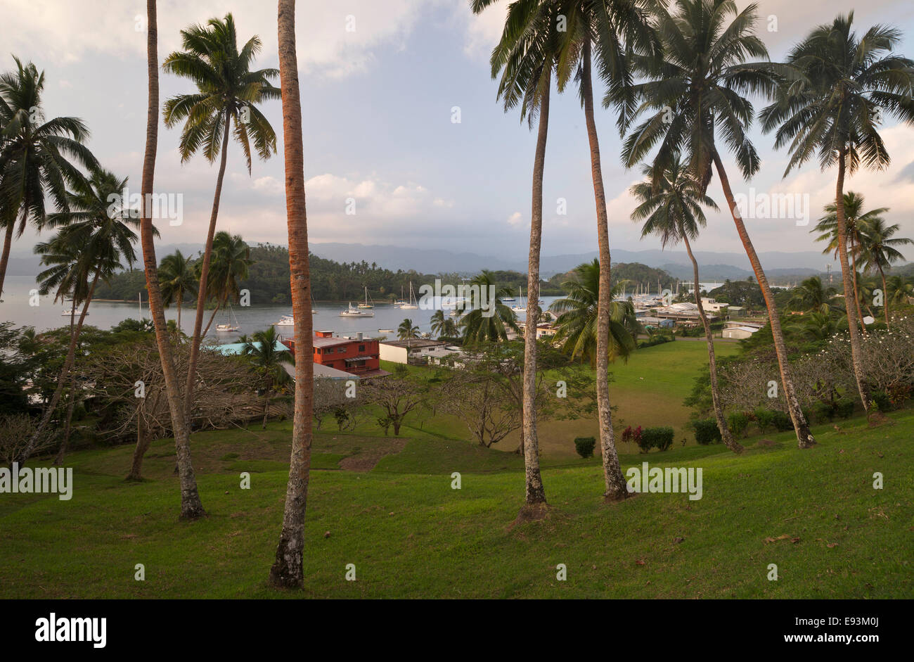 View over the bay of Savusavu, Vanua Levu, Fiji, Oceania Stock Photo