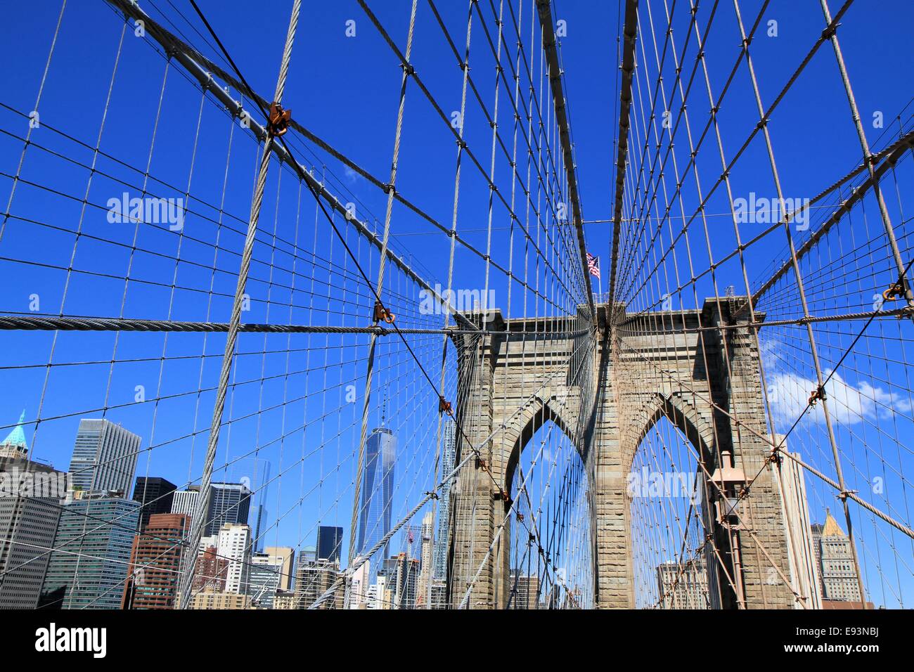 The Brooklyn bridge suspensions, New York City, USA Stock Photo Alamy
