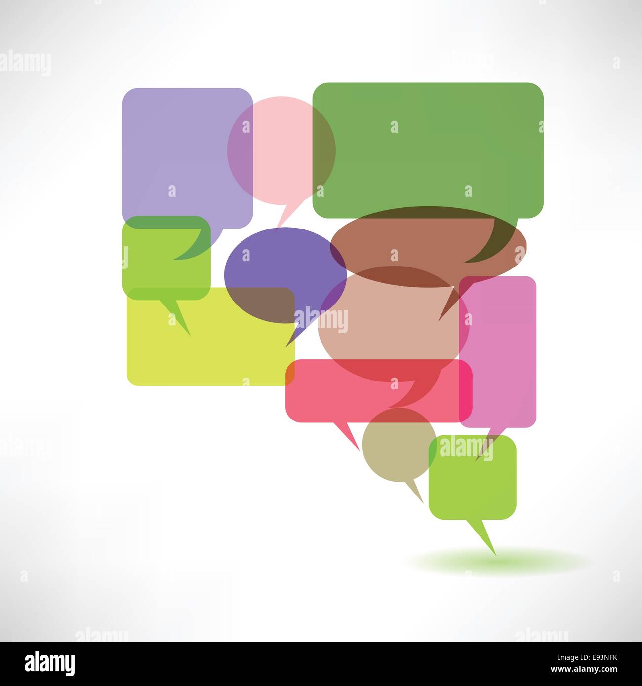 colorful illustration with speech bubbles on a white background Stock ...