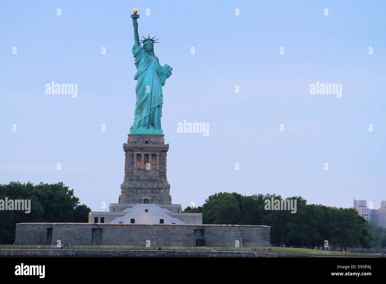 The statue of liberty view from the Staten Island ferry, New York City, USA Stock Photo Alamy