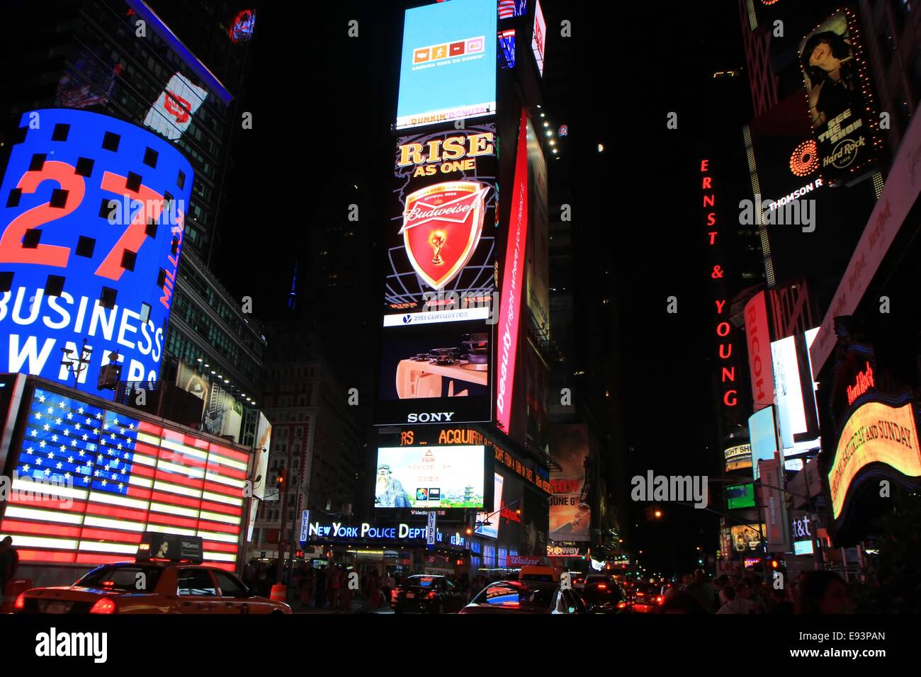 Times square at night, New York City, USA Stock Photo