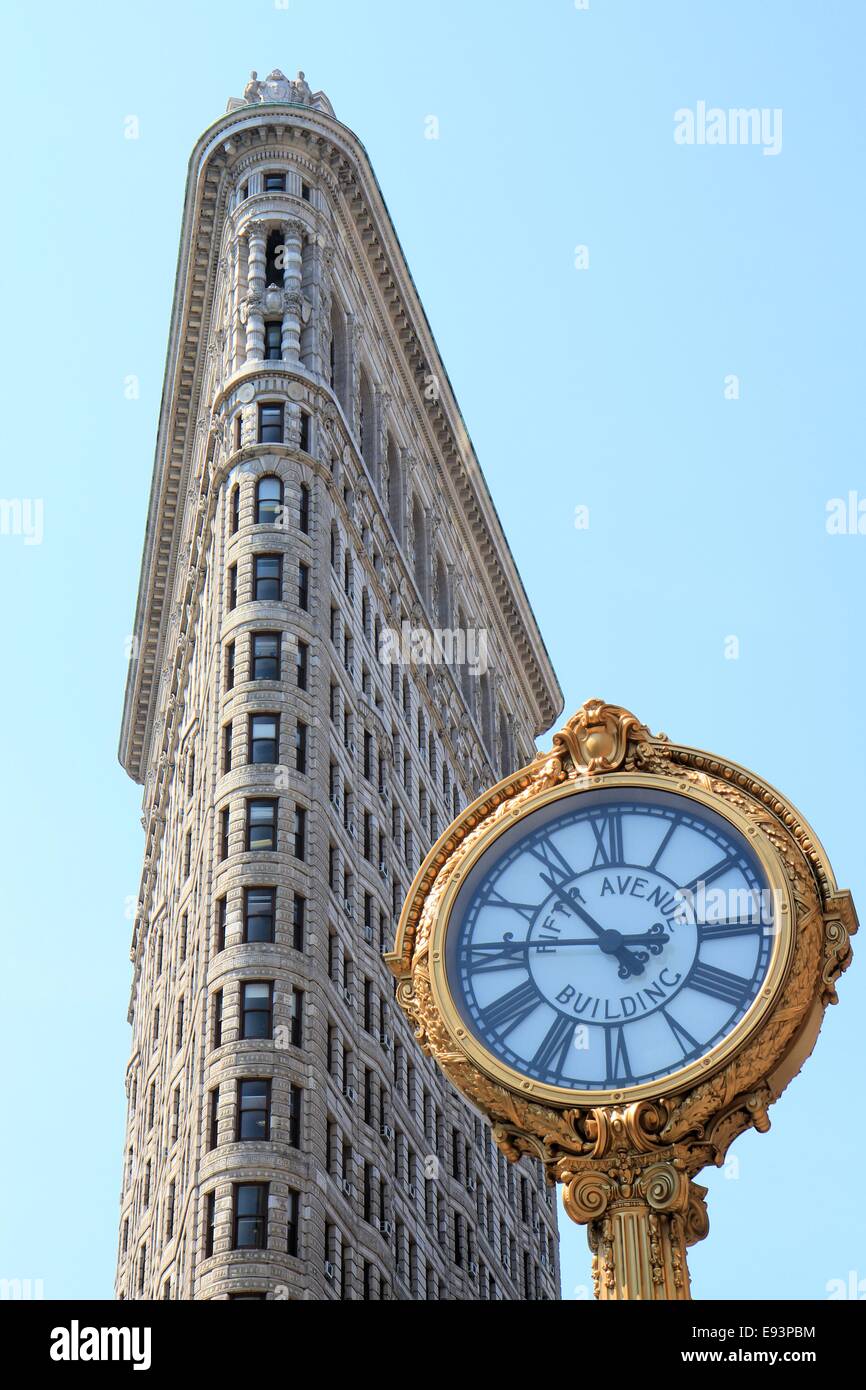 Flatiron building and giant clock, New York City, USA Stock Photo Alamy