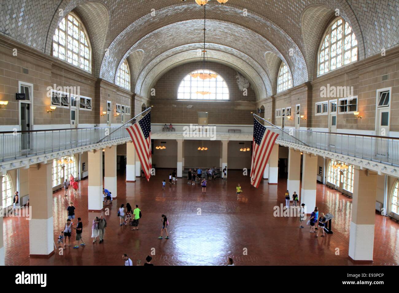 Ellis Island registry room, New York City, USA Stock Photo