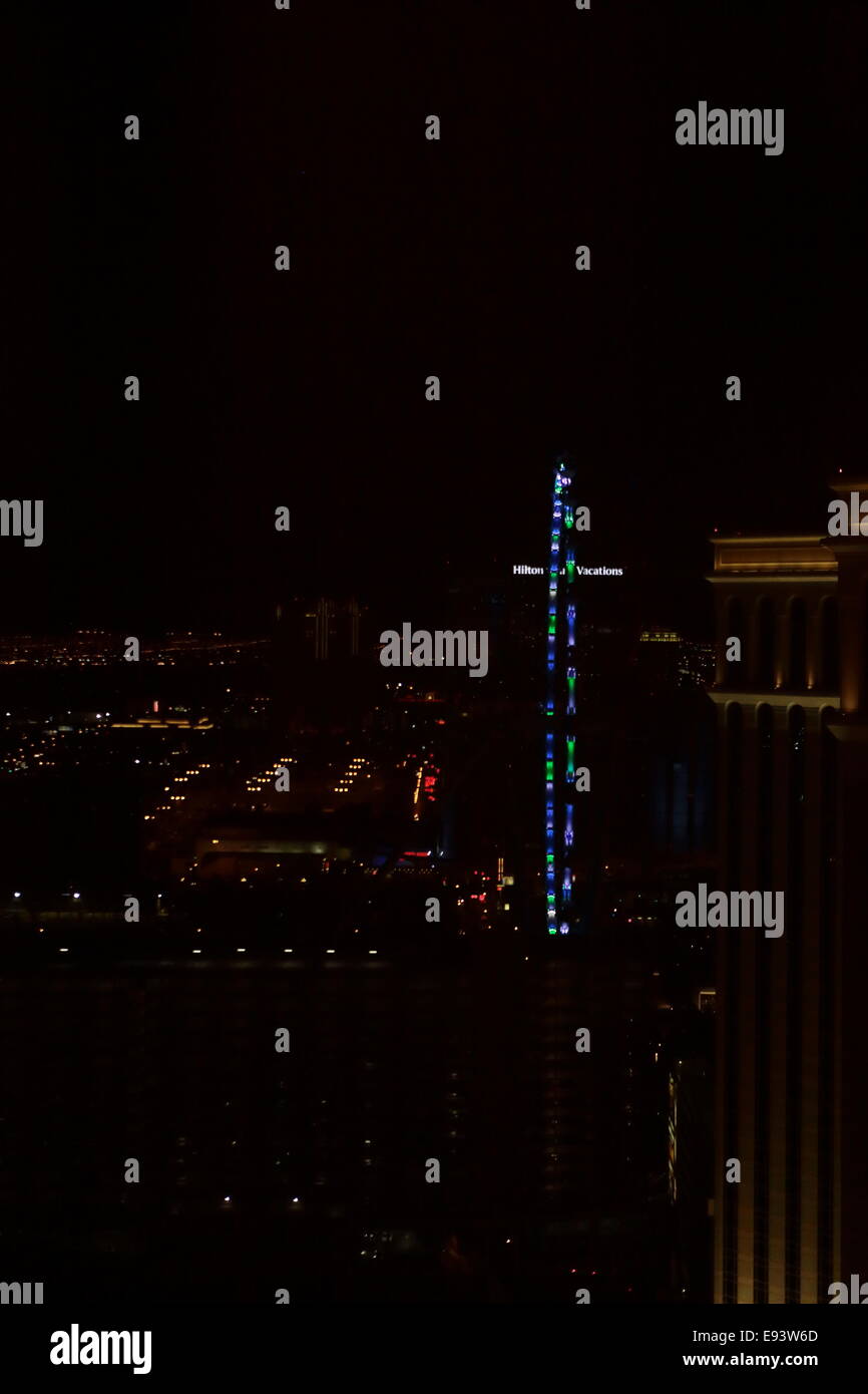Aerial view of Las Vegas lights Stock Photo