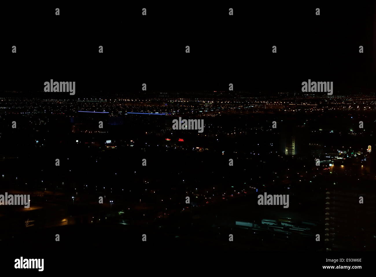 Aerial view of Las Vegas lights at night Stock Photo